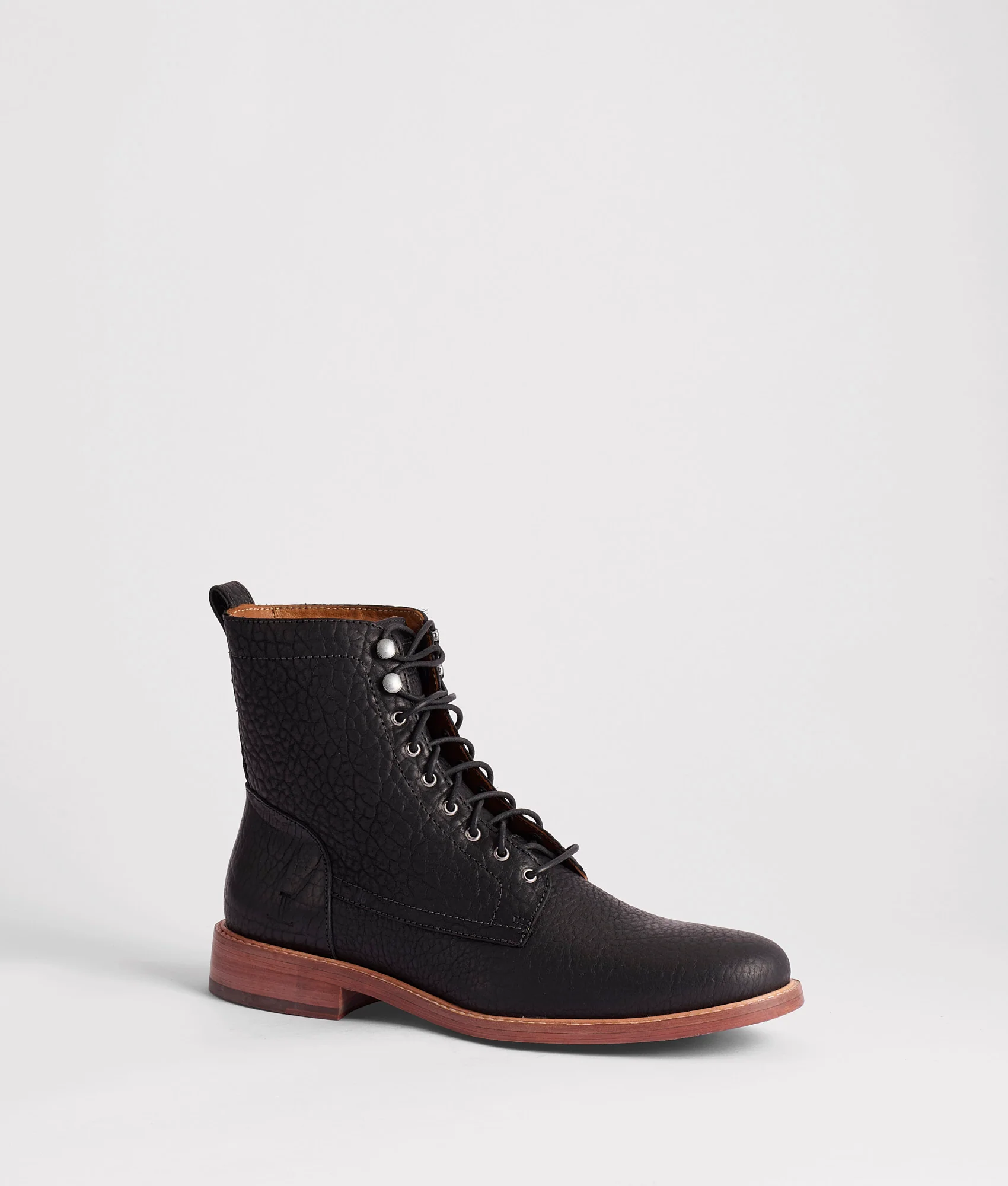 6" Lace Up Derby Boot :: Black - Image 3