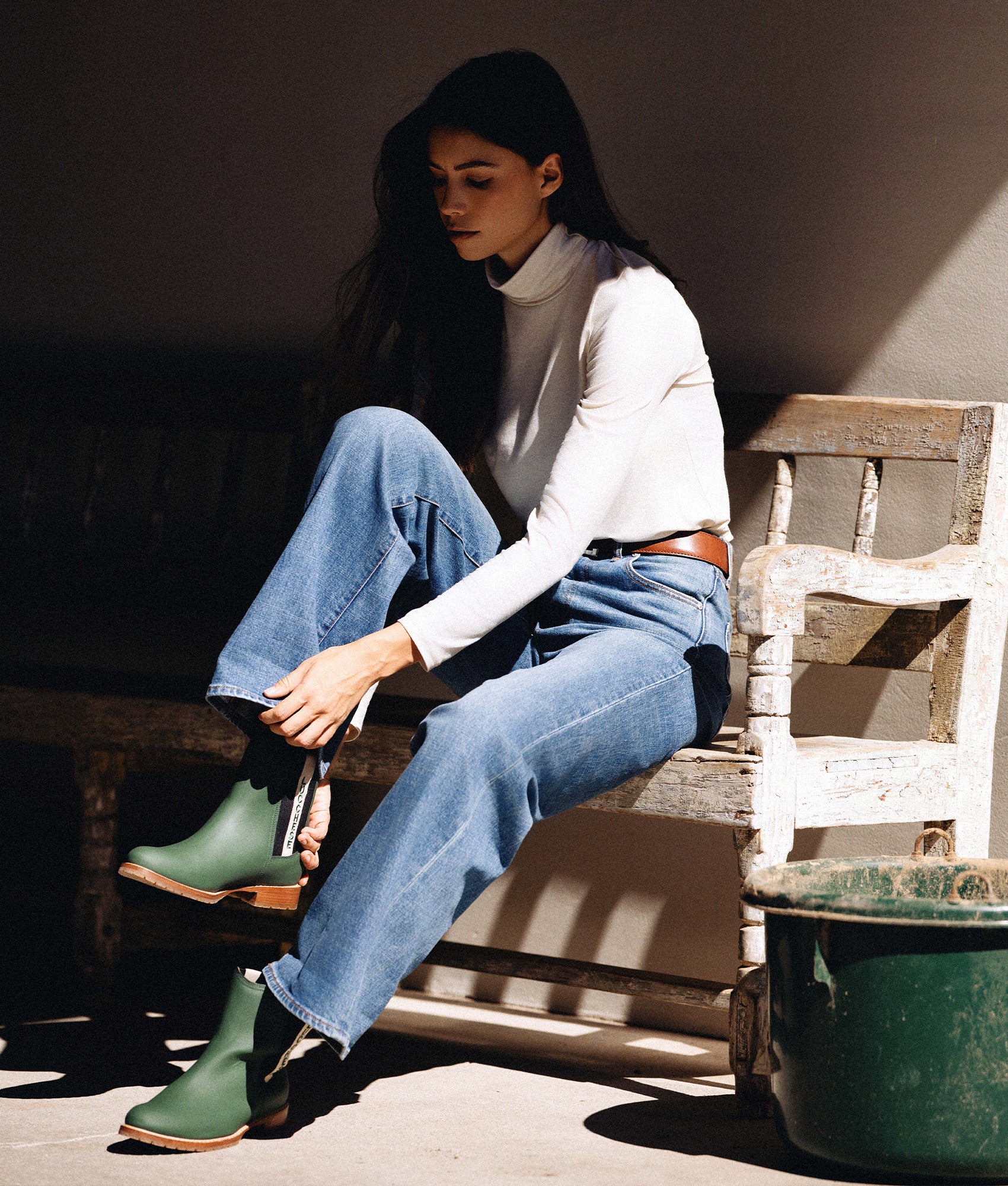 All-Weather Ladies Garden Boot :: Military Green + Black - Image 9
