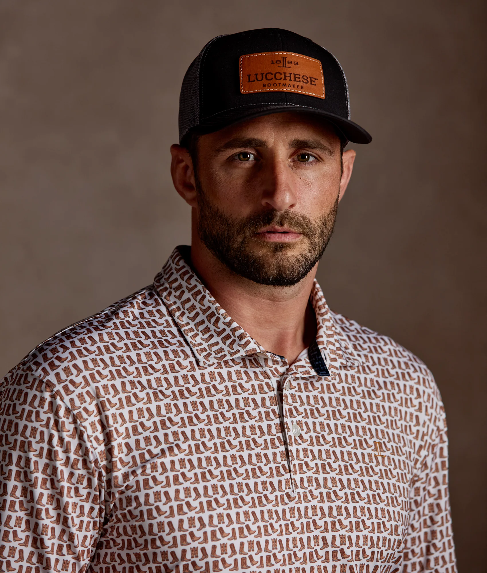 Lucchese Golf Polo :: Barnwood - Image 3