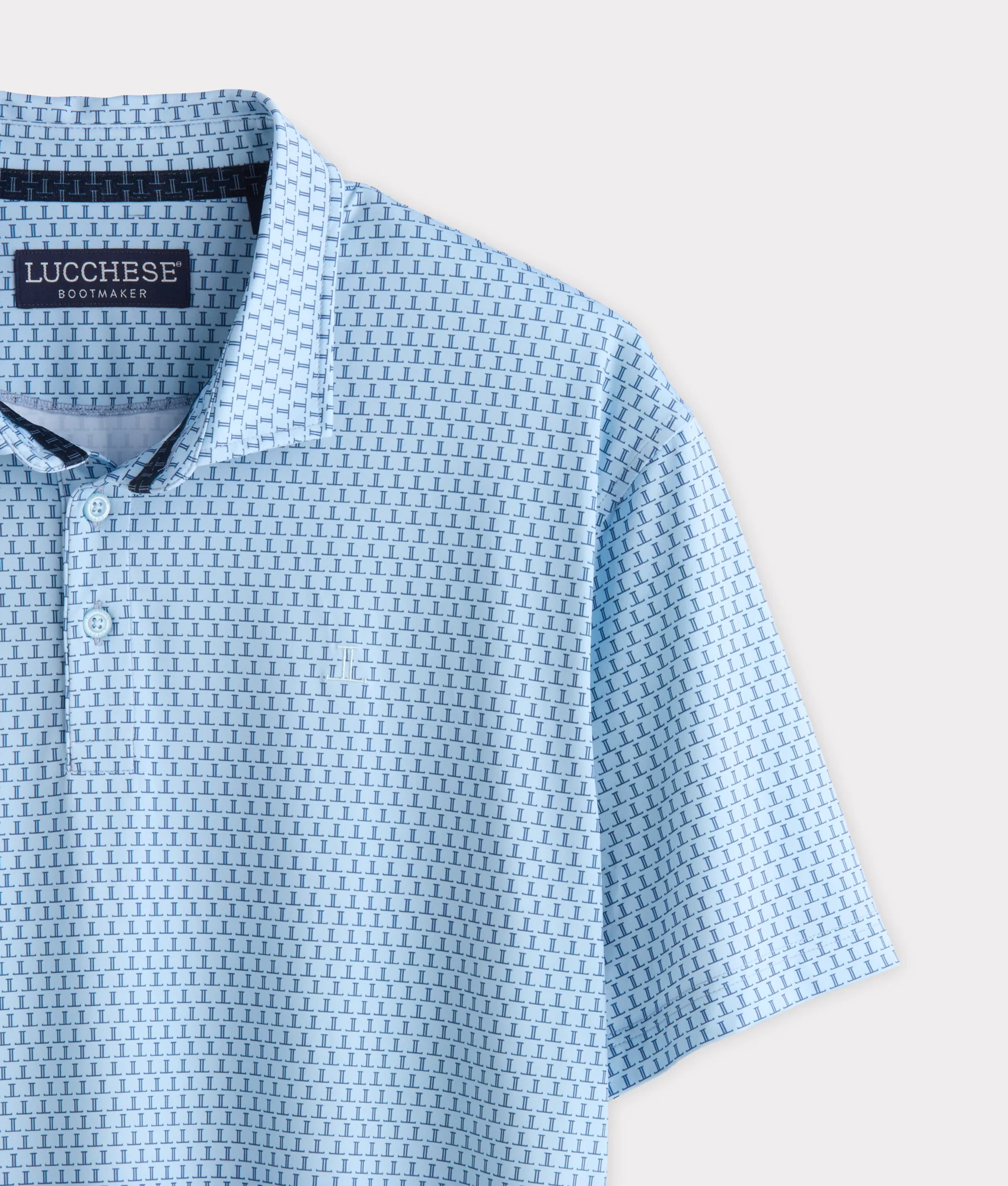 Lucchese Golf Polo :: Turquoise - Image 6