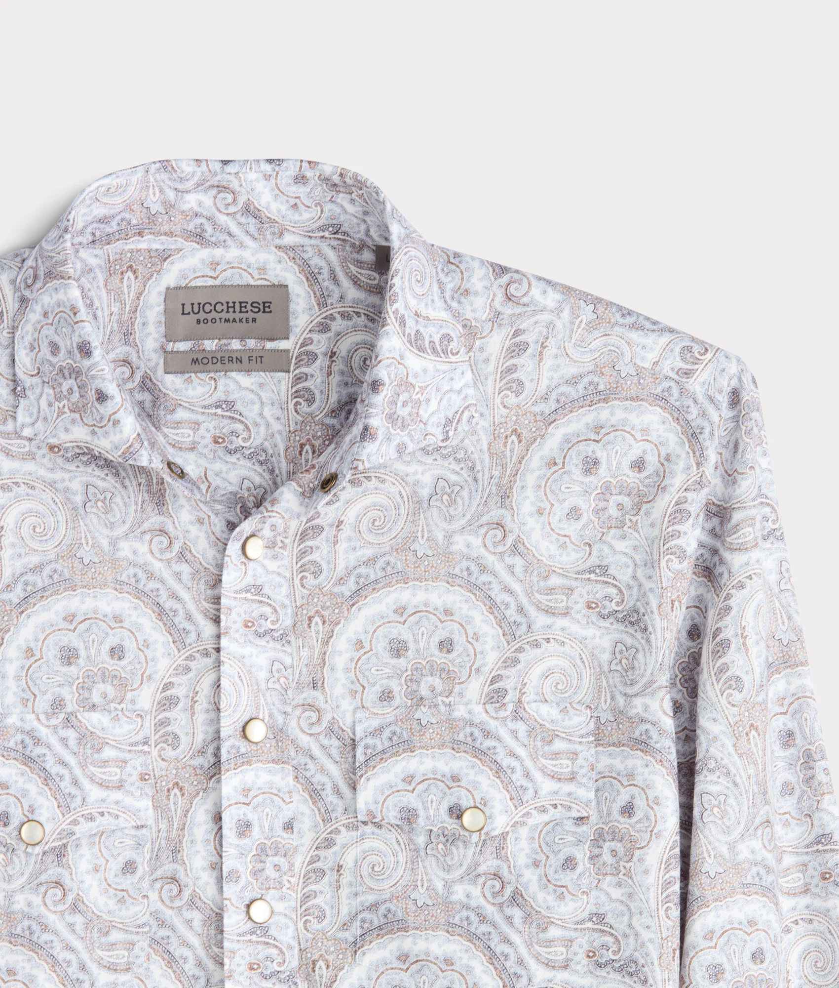 El Paso Modern Fit :: Blue And Brown Paisley - Image 4
