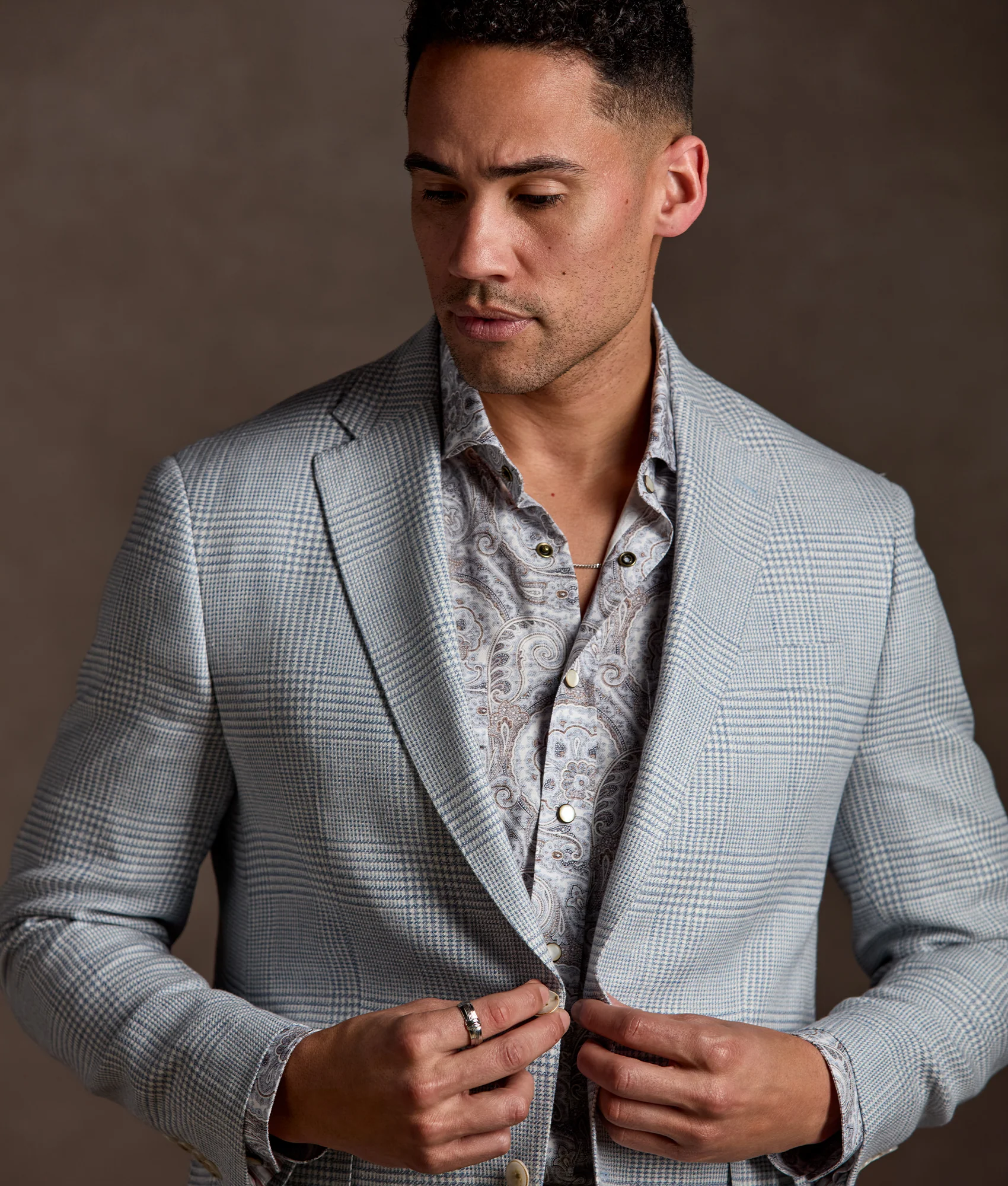 El Paso Modern Fit :: Blue And Brown Paisley - Image 9