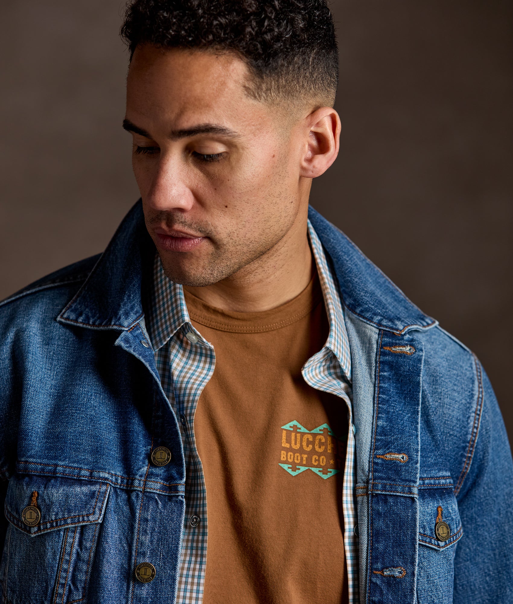 El Paso Tailored Fit :: Tan And Turquoise Check - Image 10