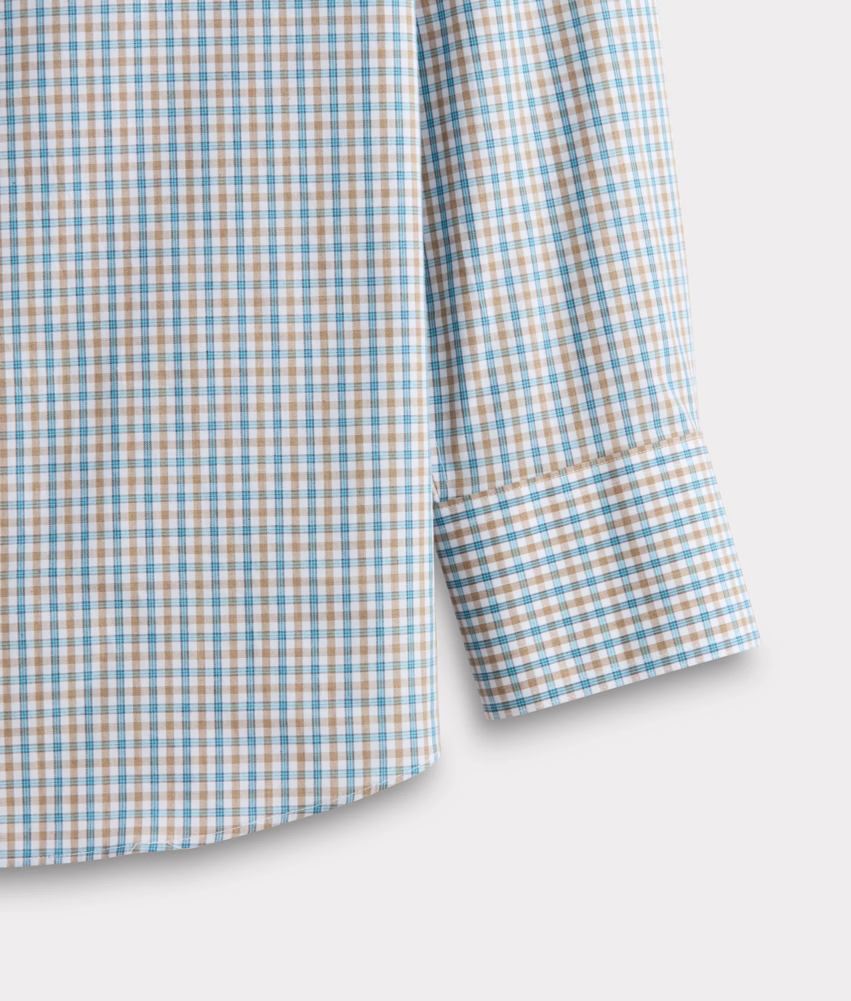 El Paso Tailored Fit :: Tan And Turquoise Check - Image 9