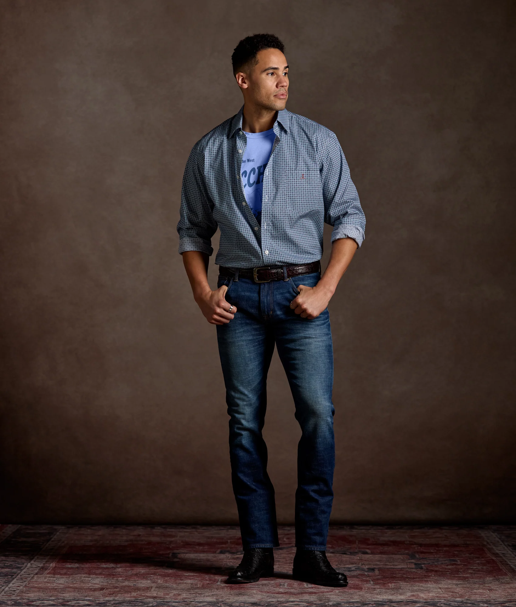 Spaghetti Western Tee :: Blue Jean - Image 7