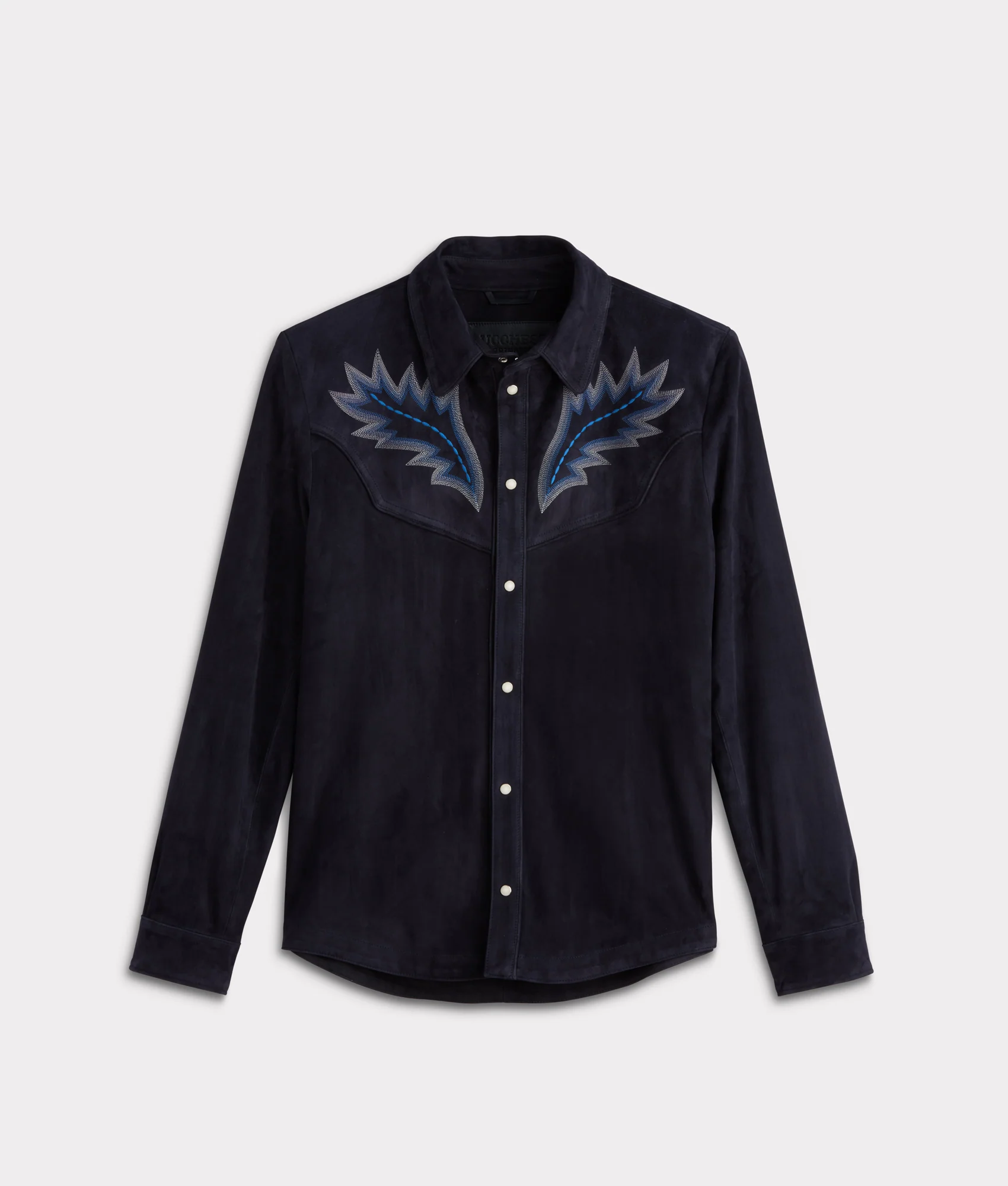 Ace Suede Shacket :: Dusty Blue