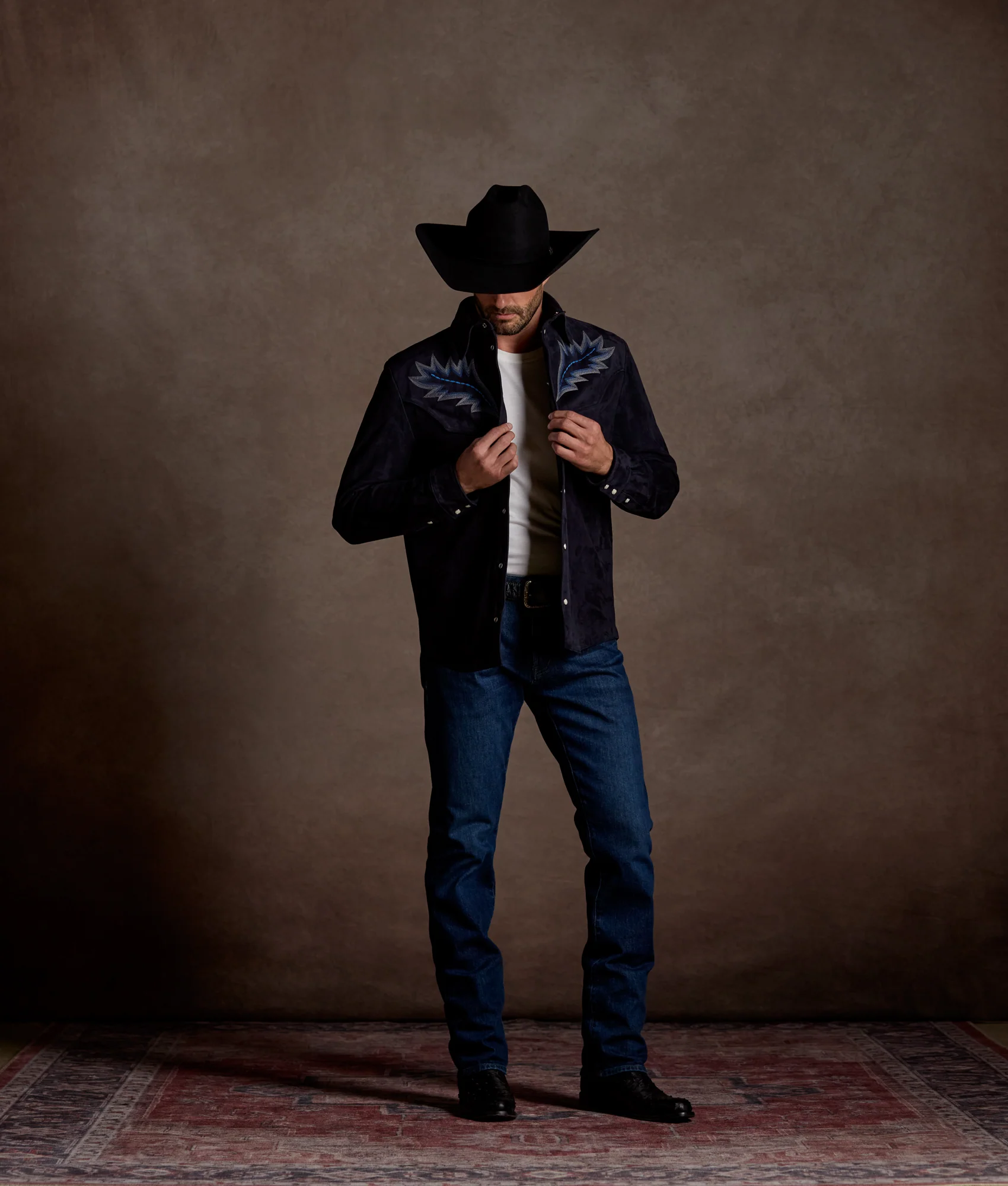 Ace Suede Shacket :: Dusty Blue - Image 2