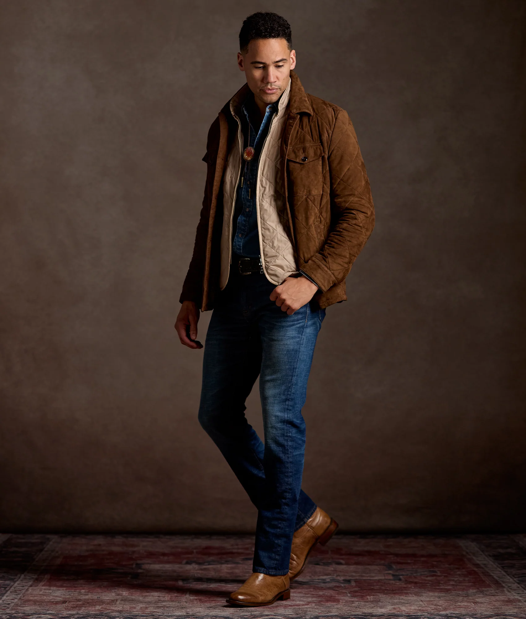 Jameson Quilted Vest :: Khaki - Image 10