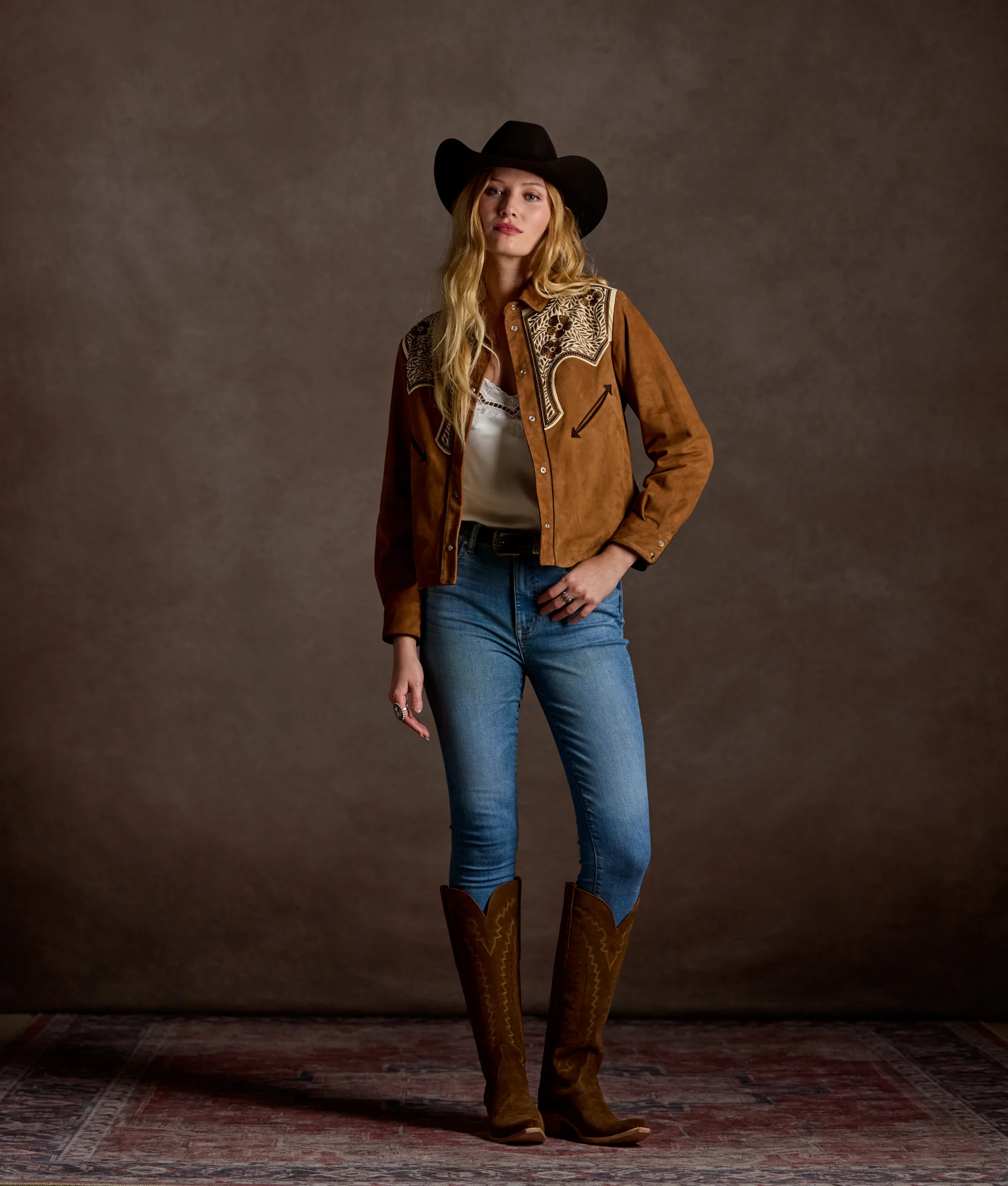 Grace Suede Shacket :: Camel - Image 2
