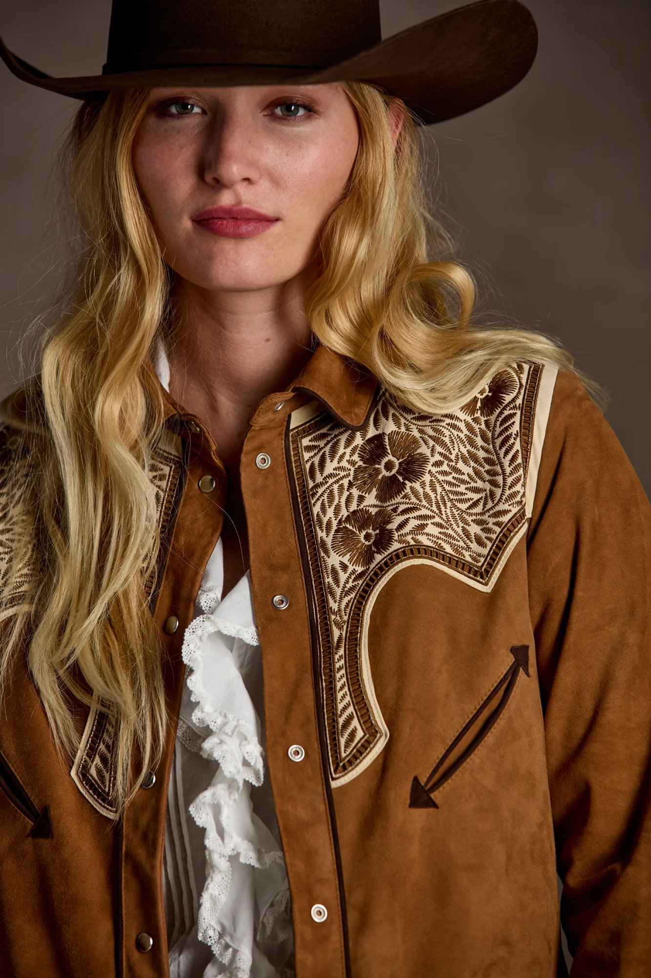 Grace Suede Shacket :: Camel - Image 3