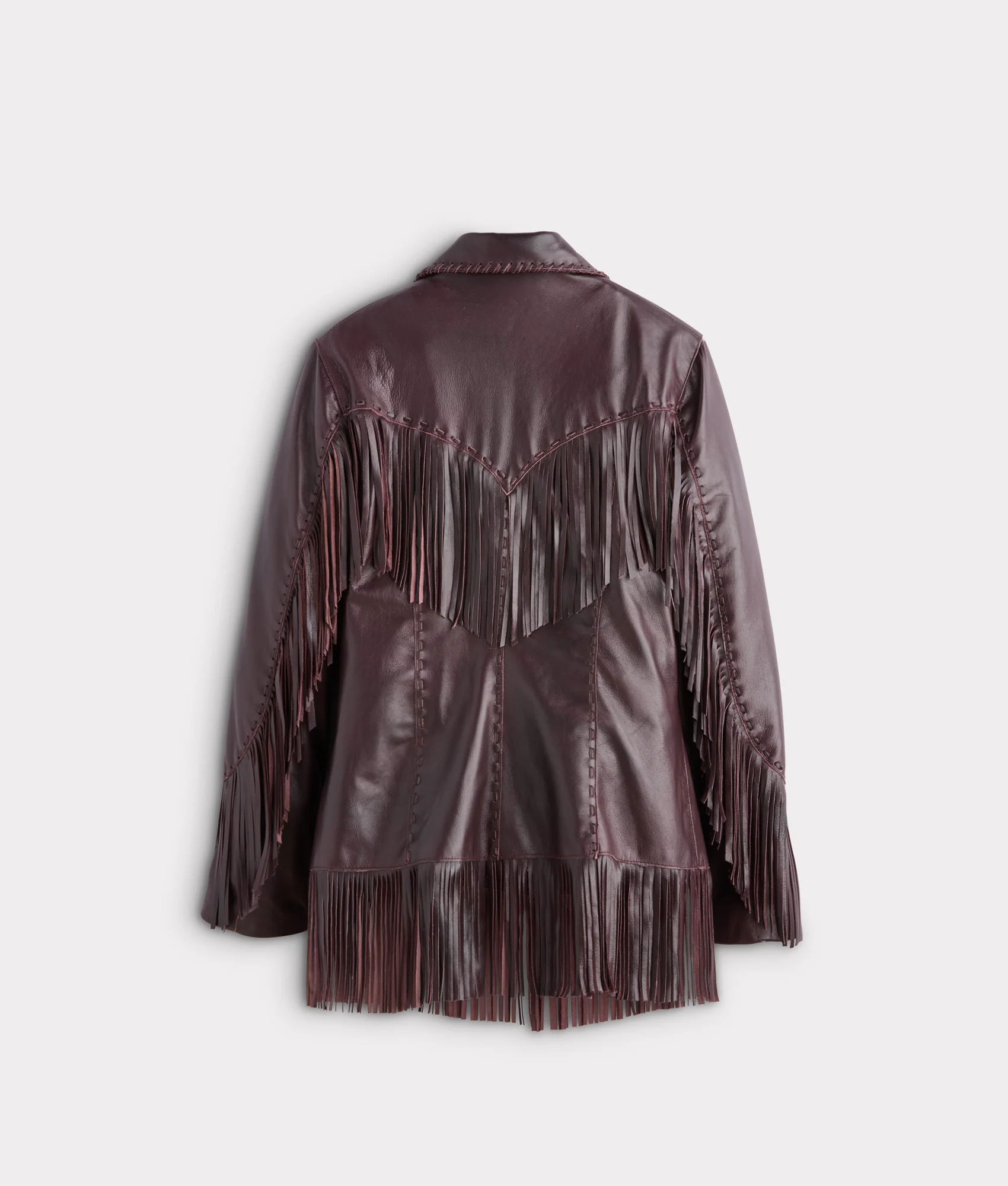 Tallulah Fringe Jacket :: Black Cherry - Image 3