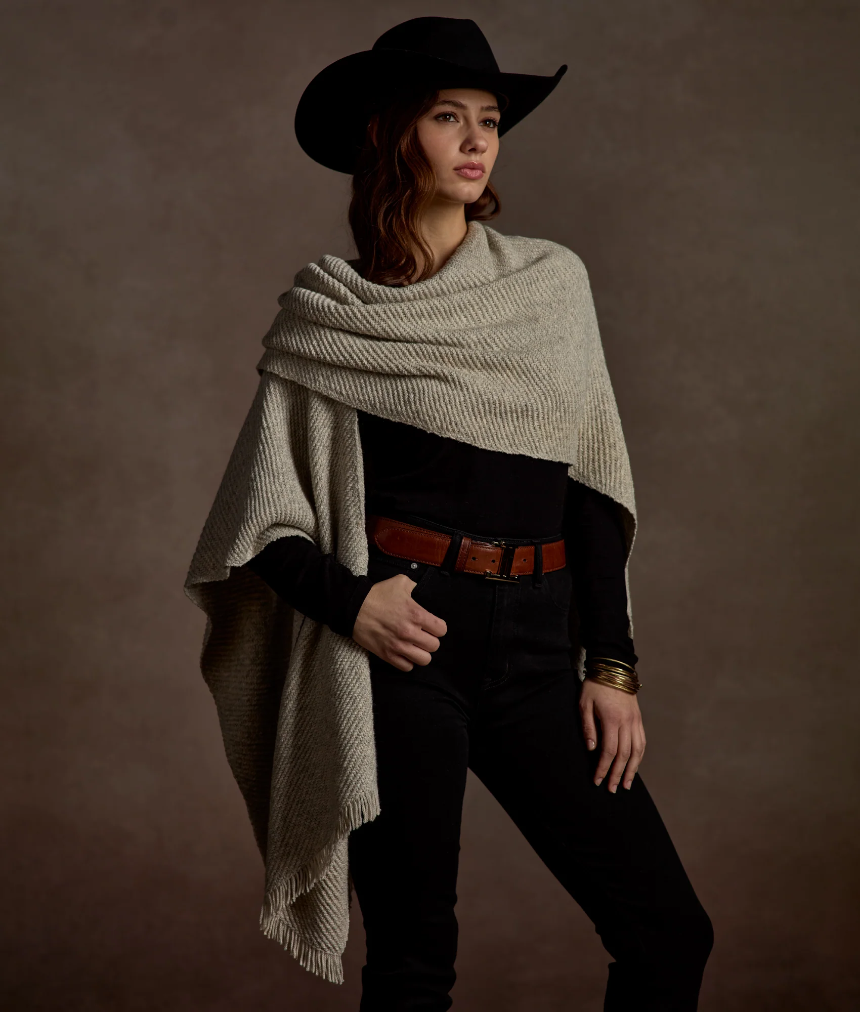 Ava Short Cape :: Sand - Image 6