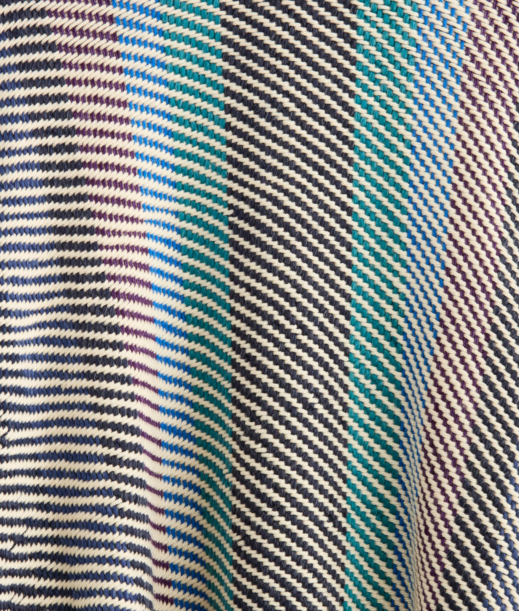 Aline Fringe Cape :: Striped Blue - Image 10