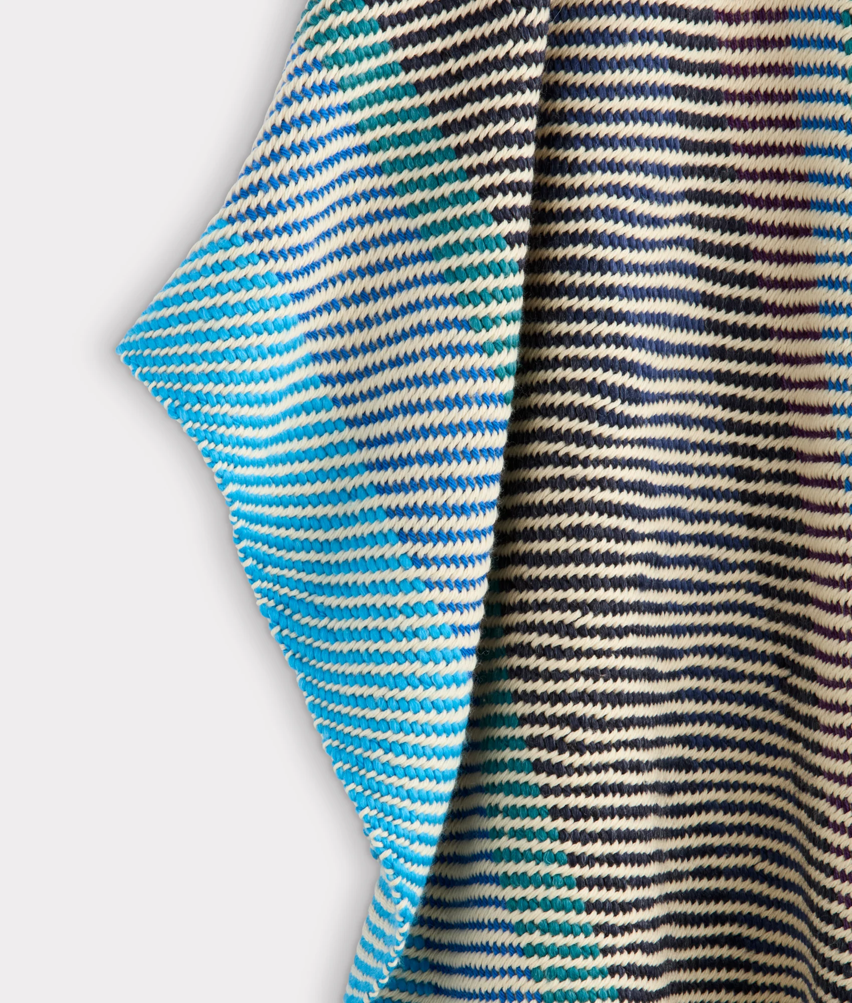 Aline Fringe Cape :: Striped Blue - Image 6