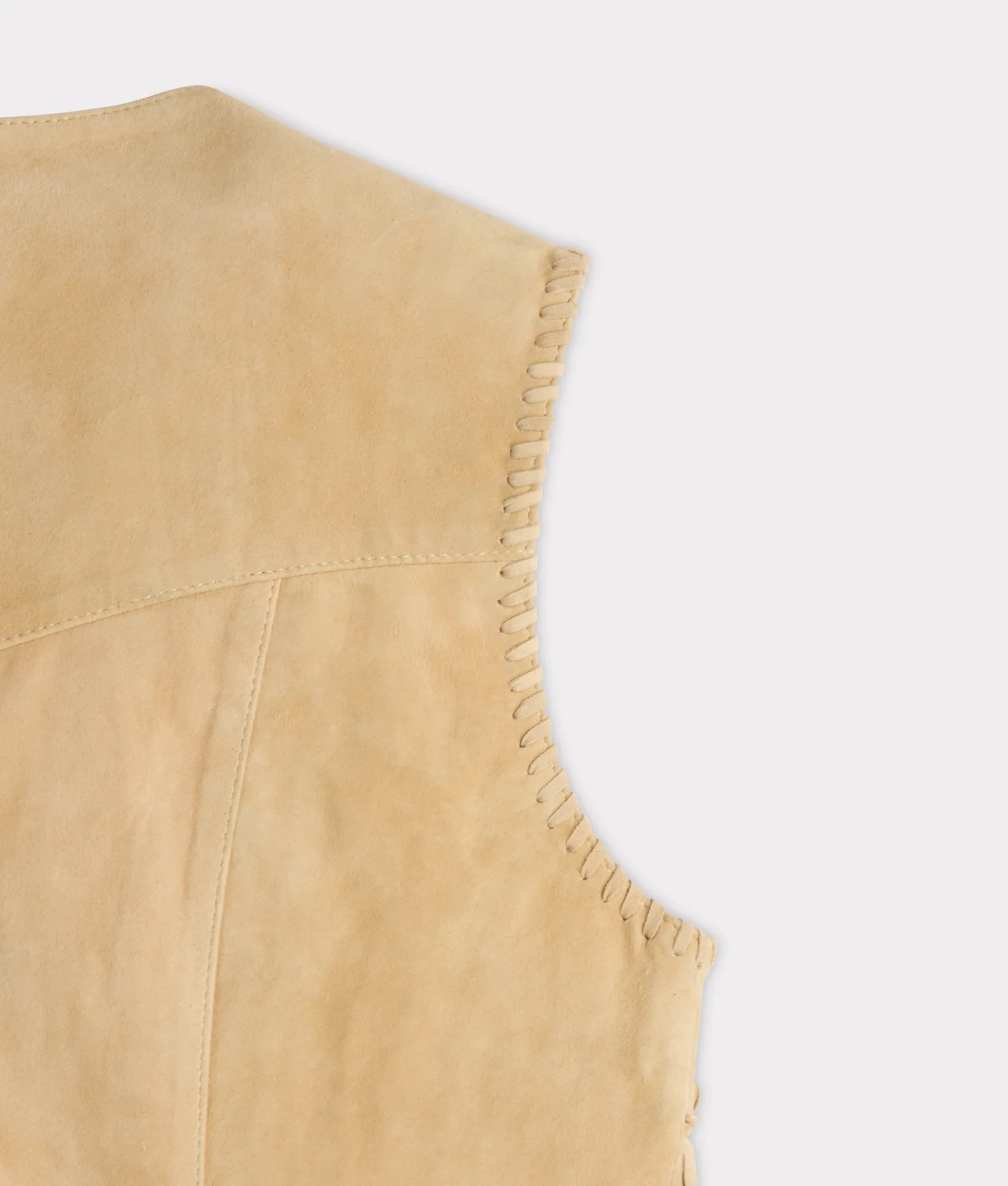 Dakota Suede Fringe Leather Vest :: Natural - Image 4