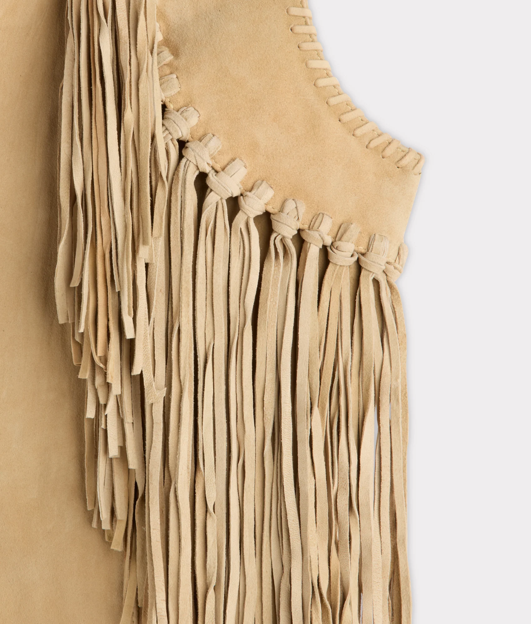 Dakota Suede Fringe Leather Vest :: Natural - Image 5