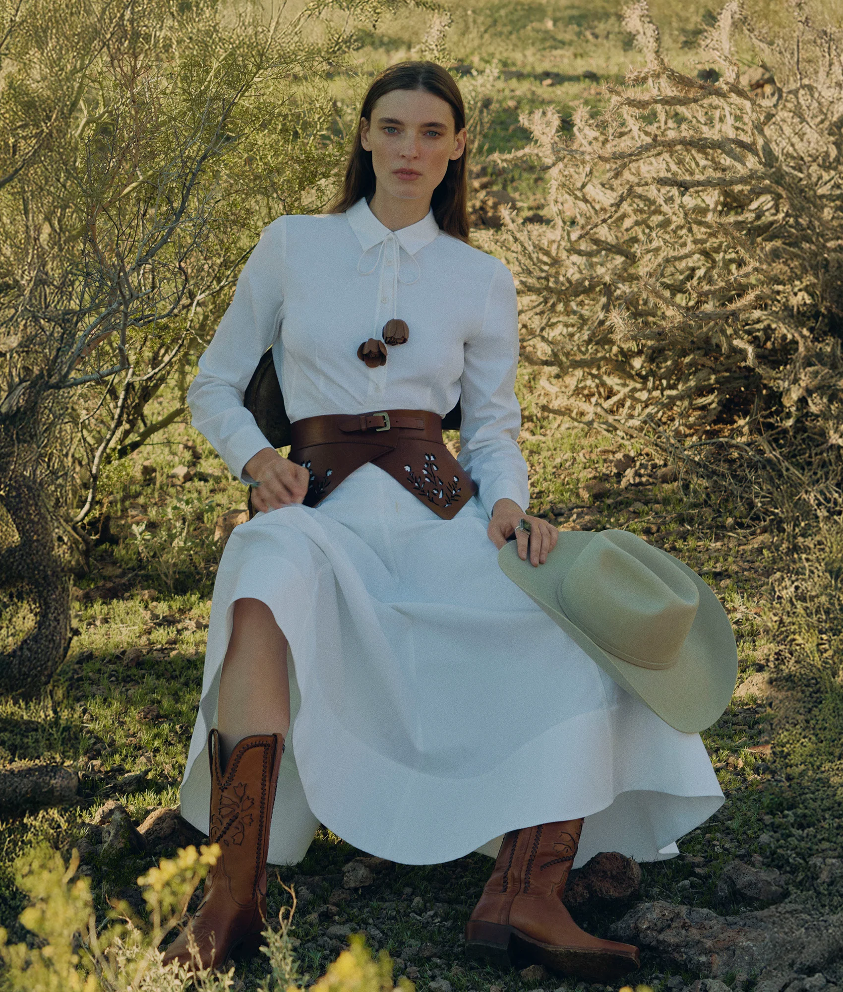 Lela Rose x Lucchese Bunting :: White - Image 2