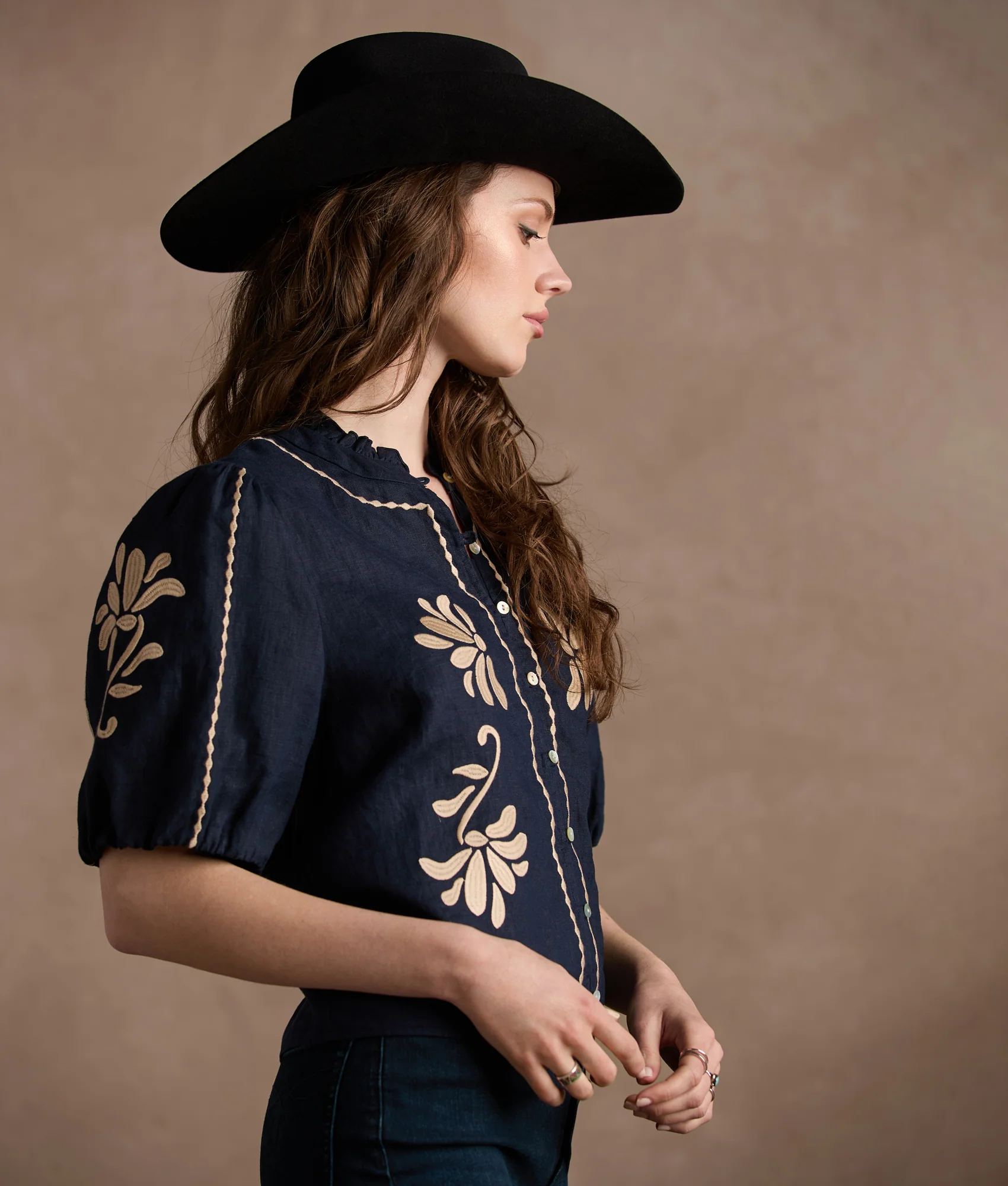Callahan Blouse :: Navy - Image 3