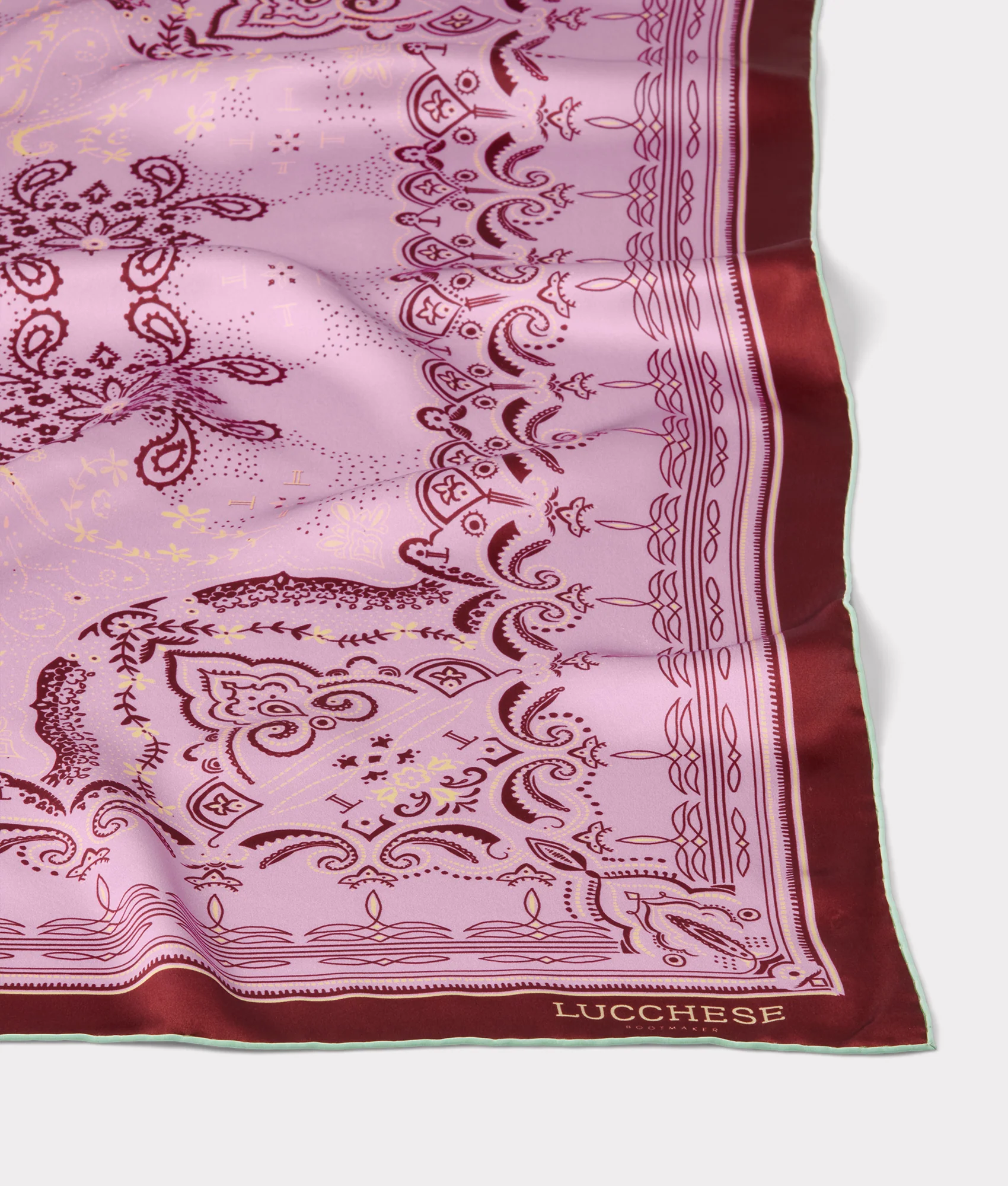 Mirrored L Silk Scarf :: Pink - Image 4