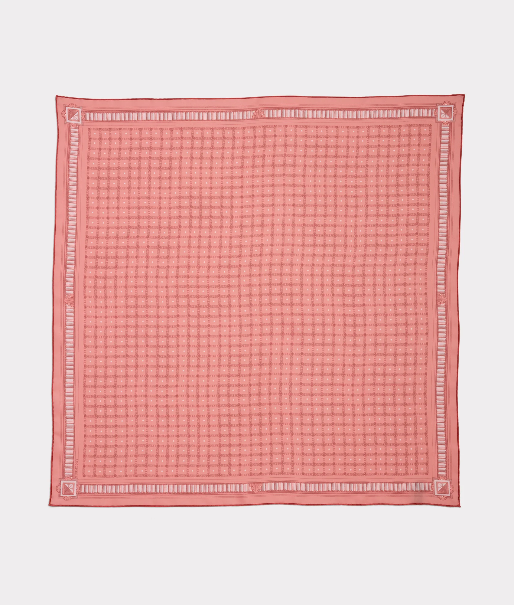Mesa Grid Silk Scarf :: Coral