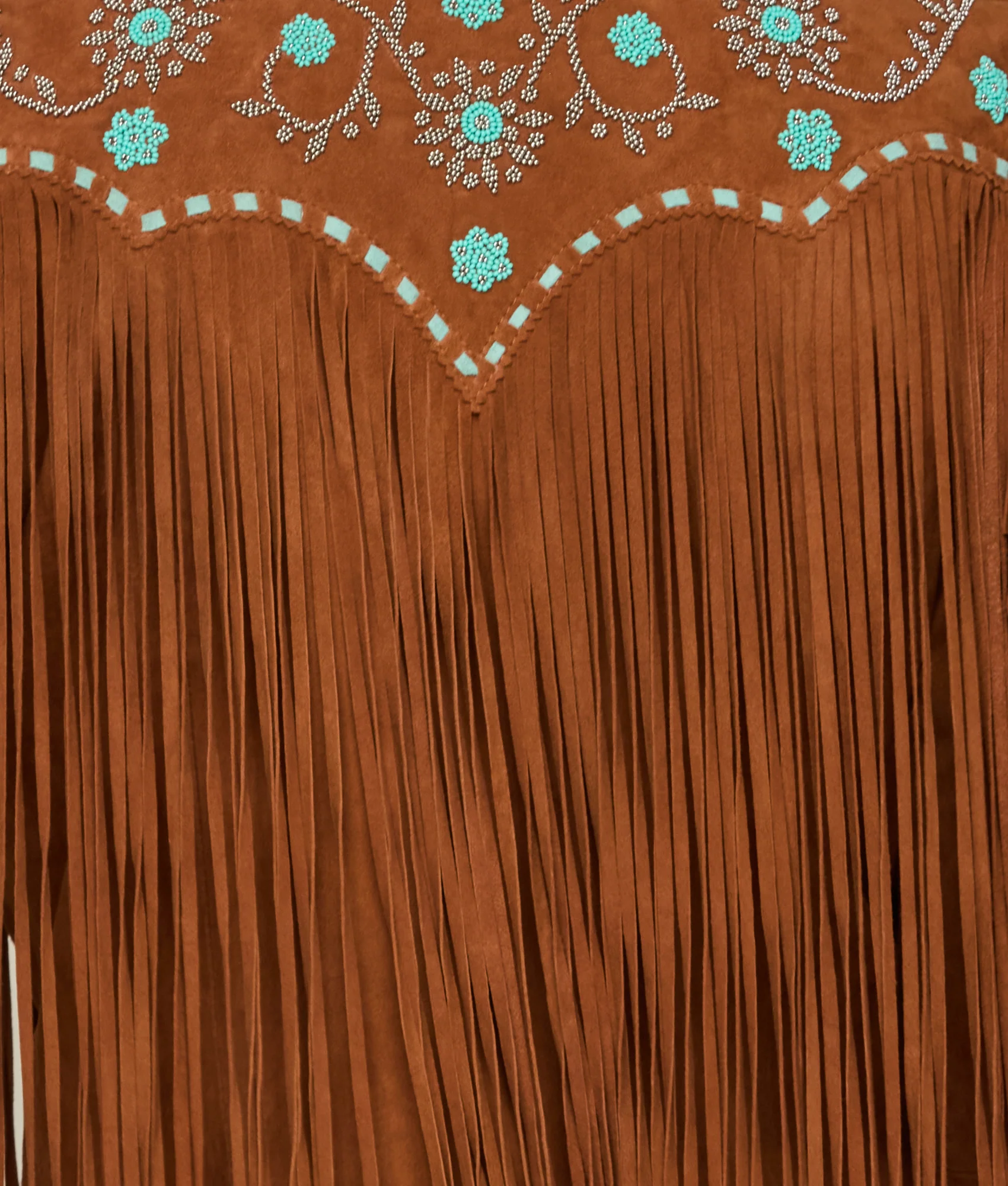 Ellie Beaded Fringe Jacket :: Brown - Image 4