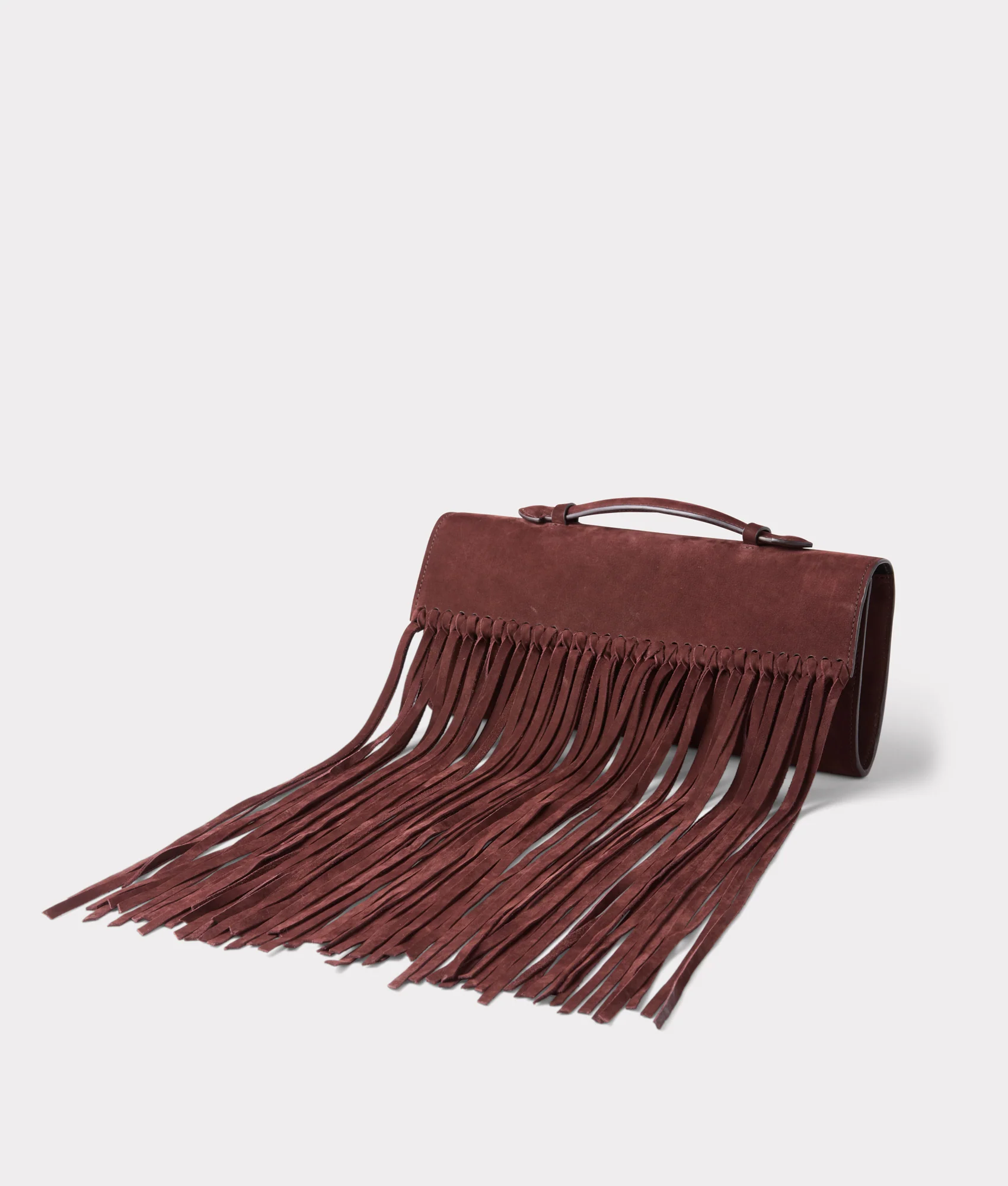 Bowie Suede Fringe Clutch :: Chocolate - Image 6