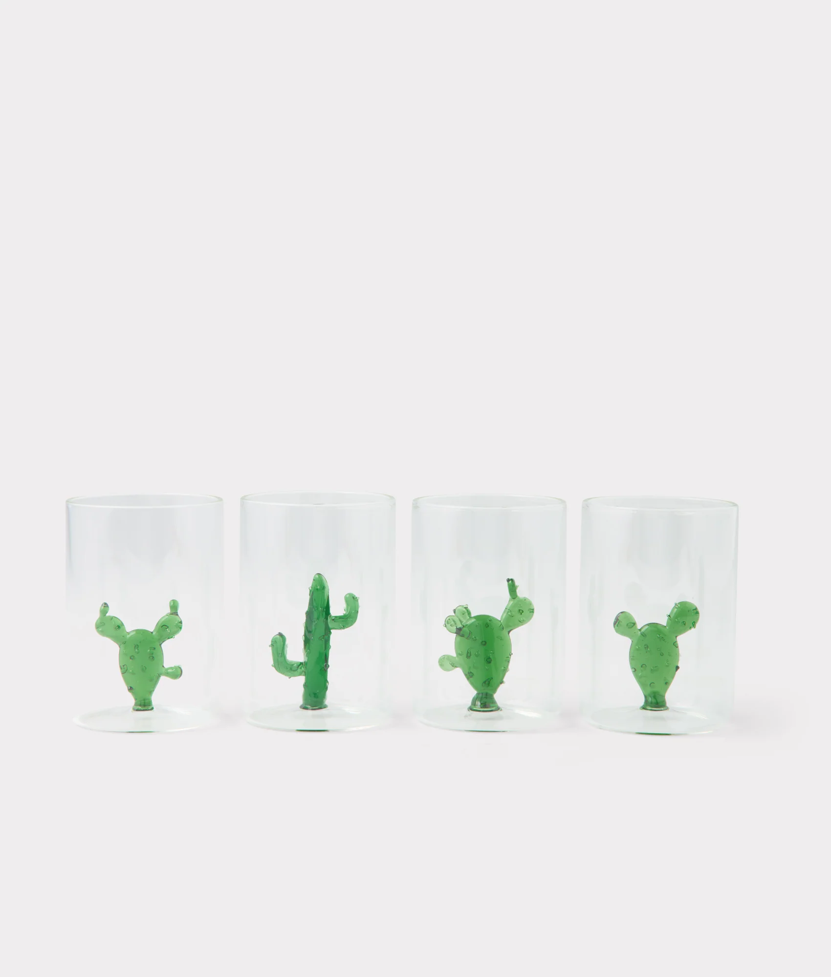 Cactus Drinking Glasses - Set of Four :: Green