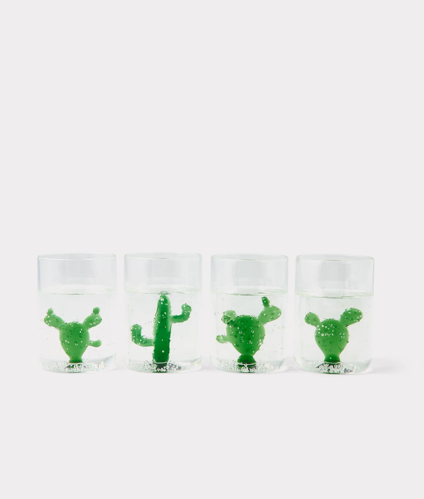 Cactus Drinking Glasses - Set of Four :: Green - Image 3