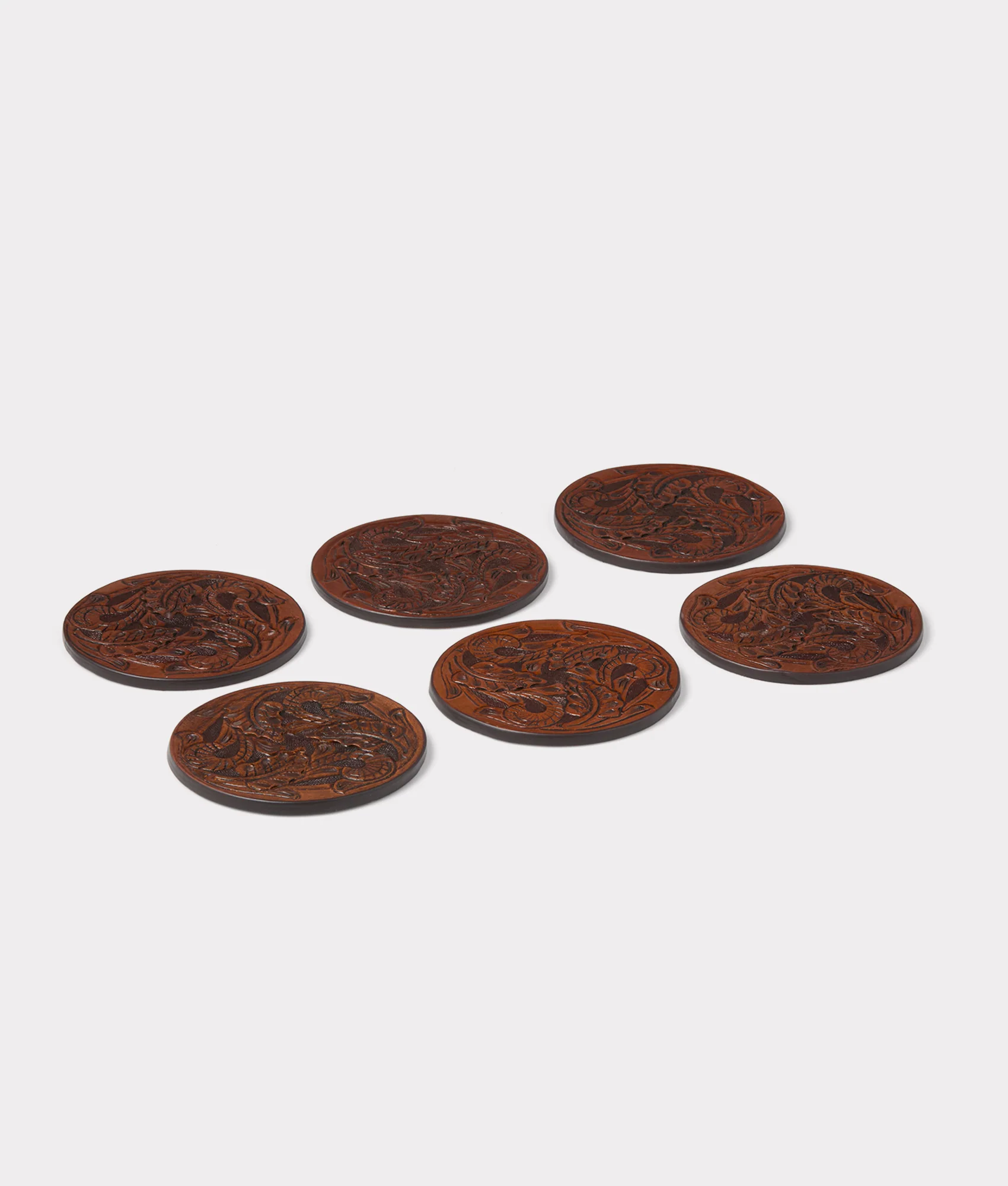 Carver Coaster - Set of Six :: Brown - Image 3