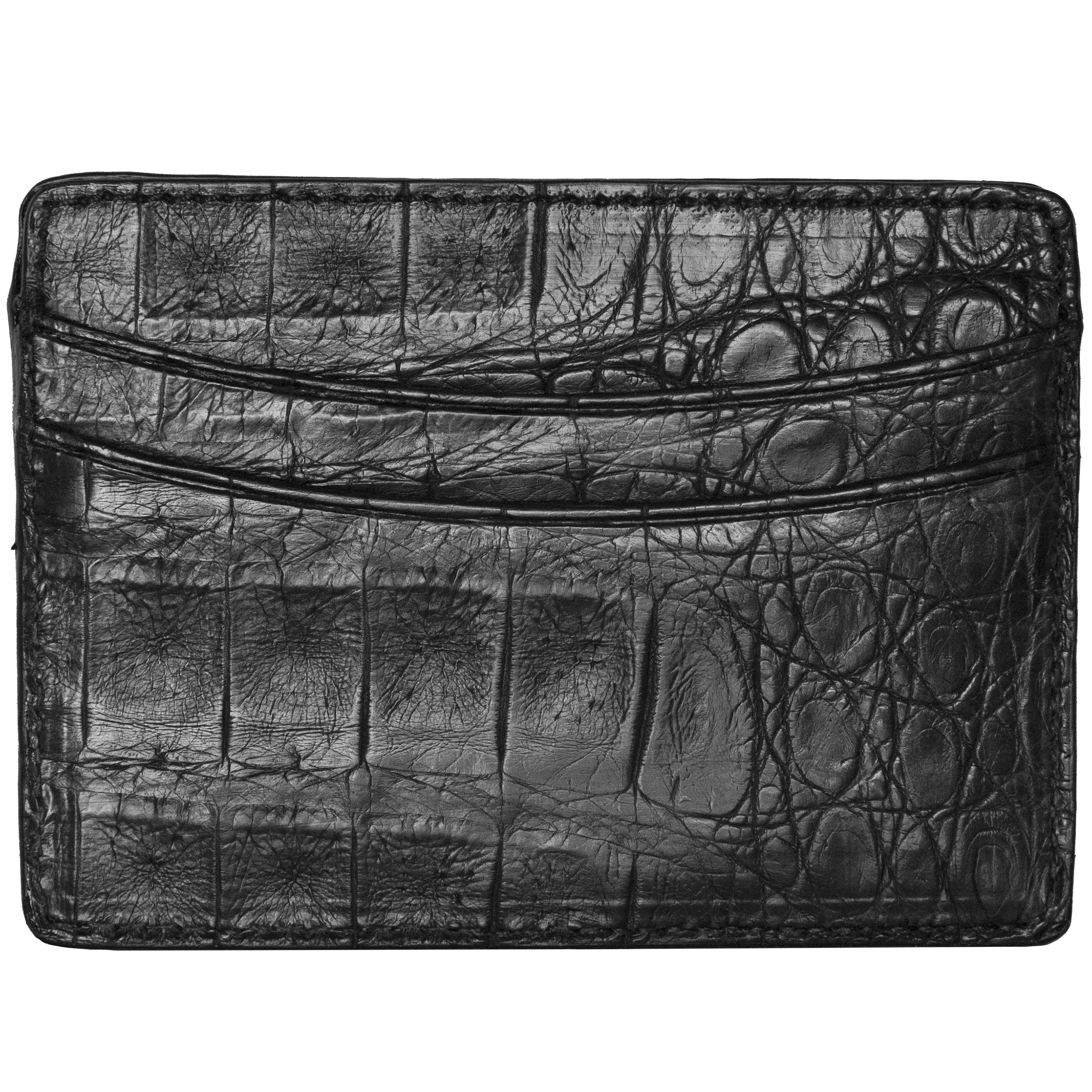 Credit Card Case – Crocodile :: Black - Image 2