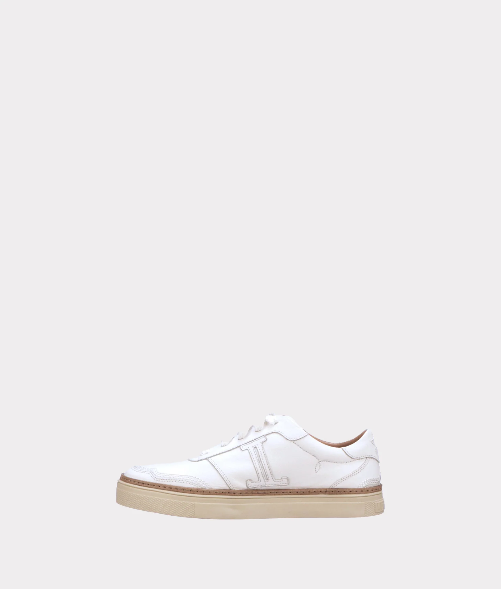 Double L Lace Up Sneakers :: White - Image 3
