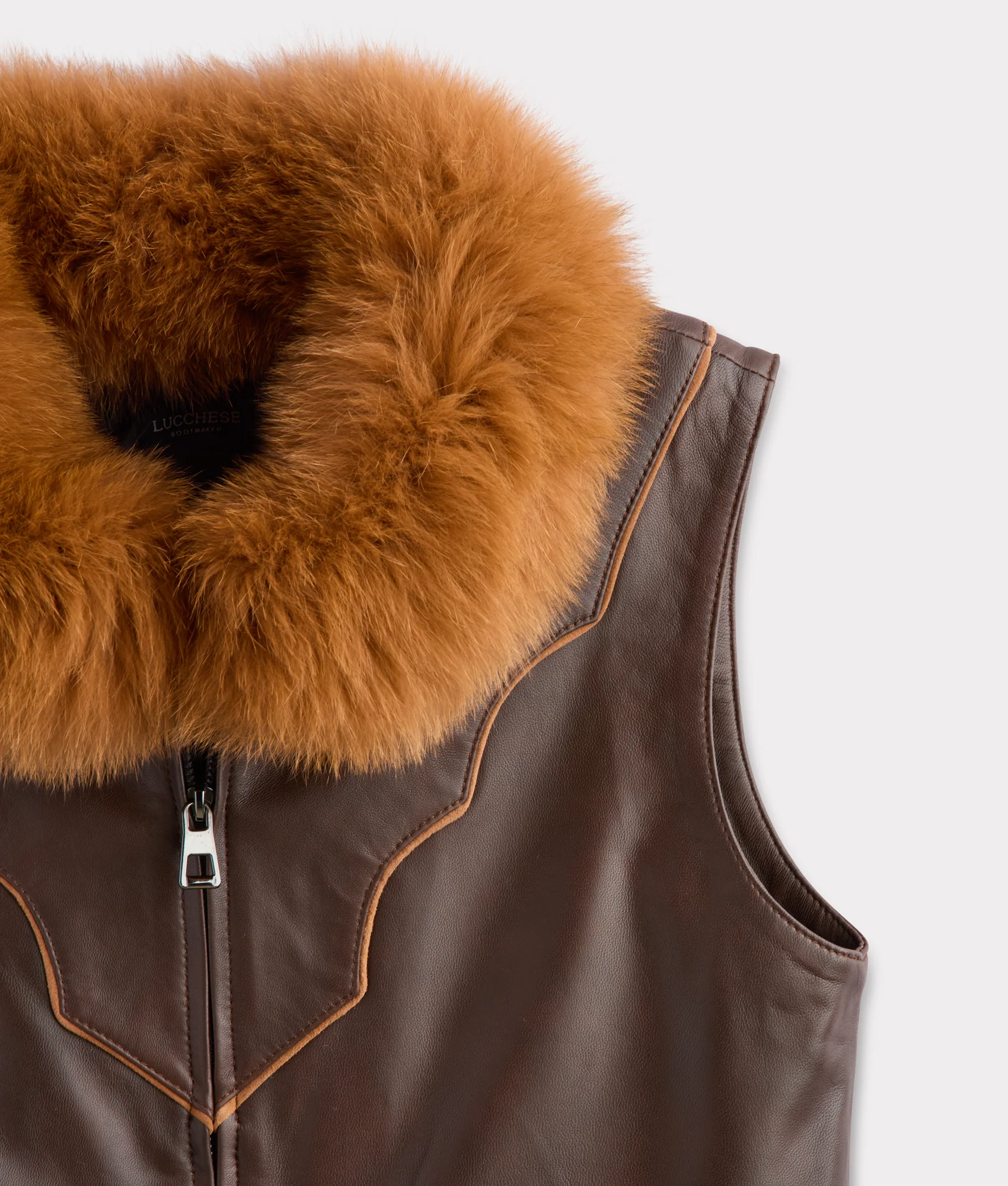 Duchess Of The Range Fur Vest :: Brown - Image 5