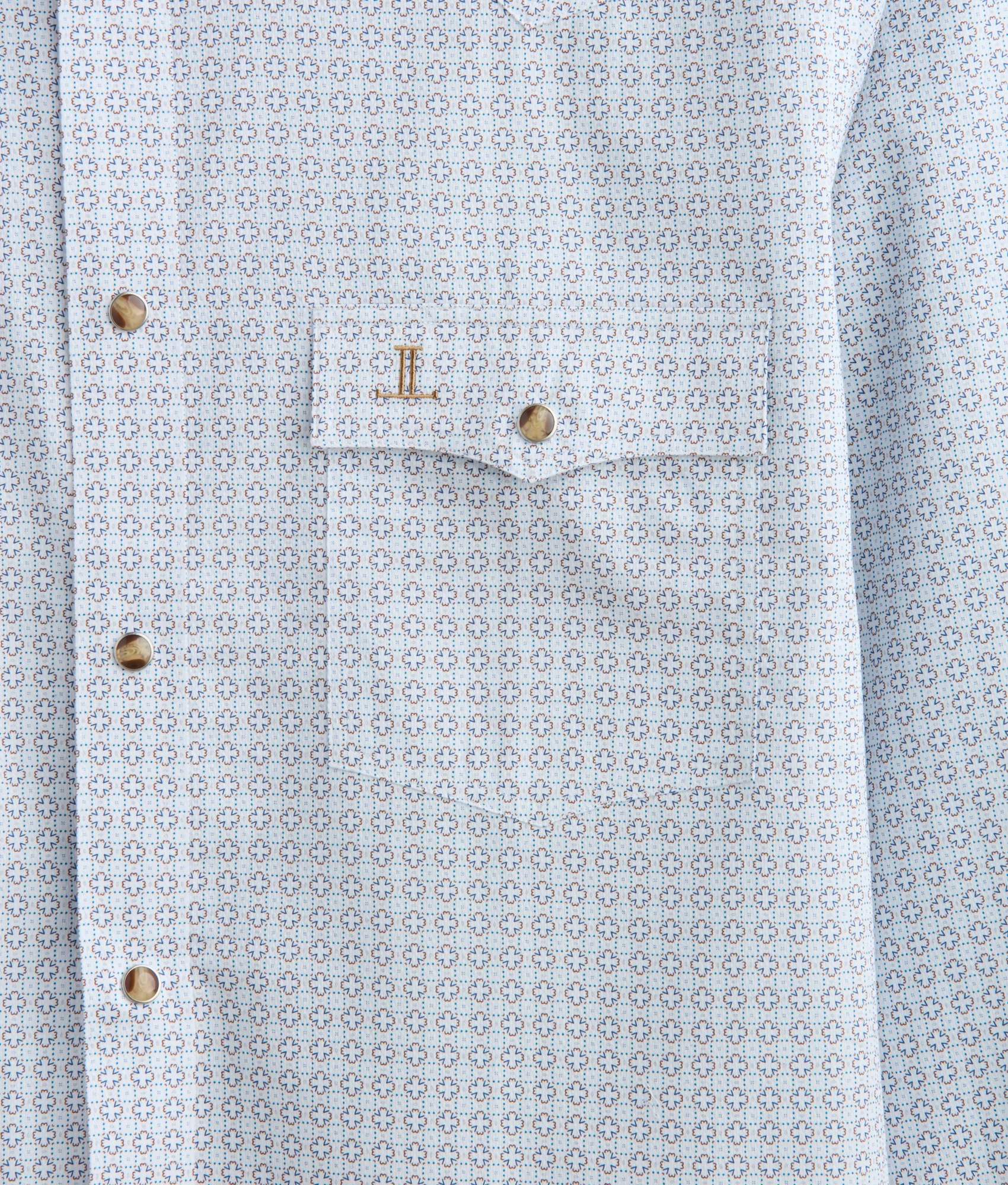 El Paso Cowboy Fit:: Gold/White/Navy Multi - Image 7