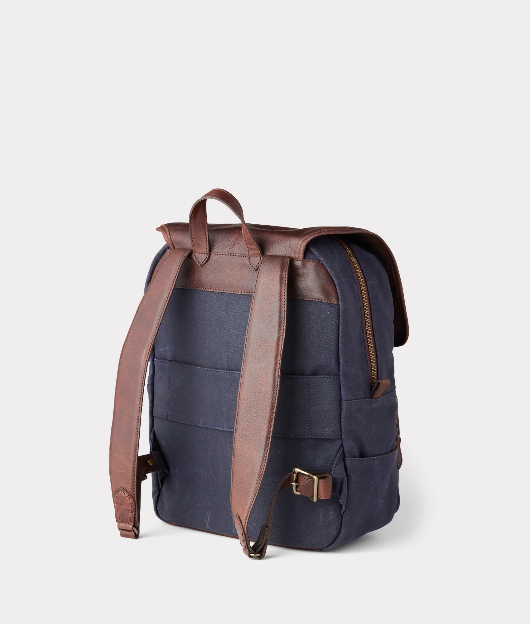 Everyday Waxed Canvas Backpack :: Navy - Image 4