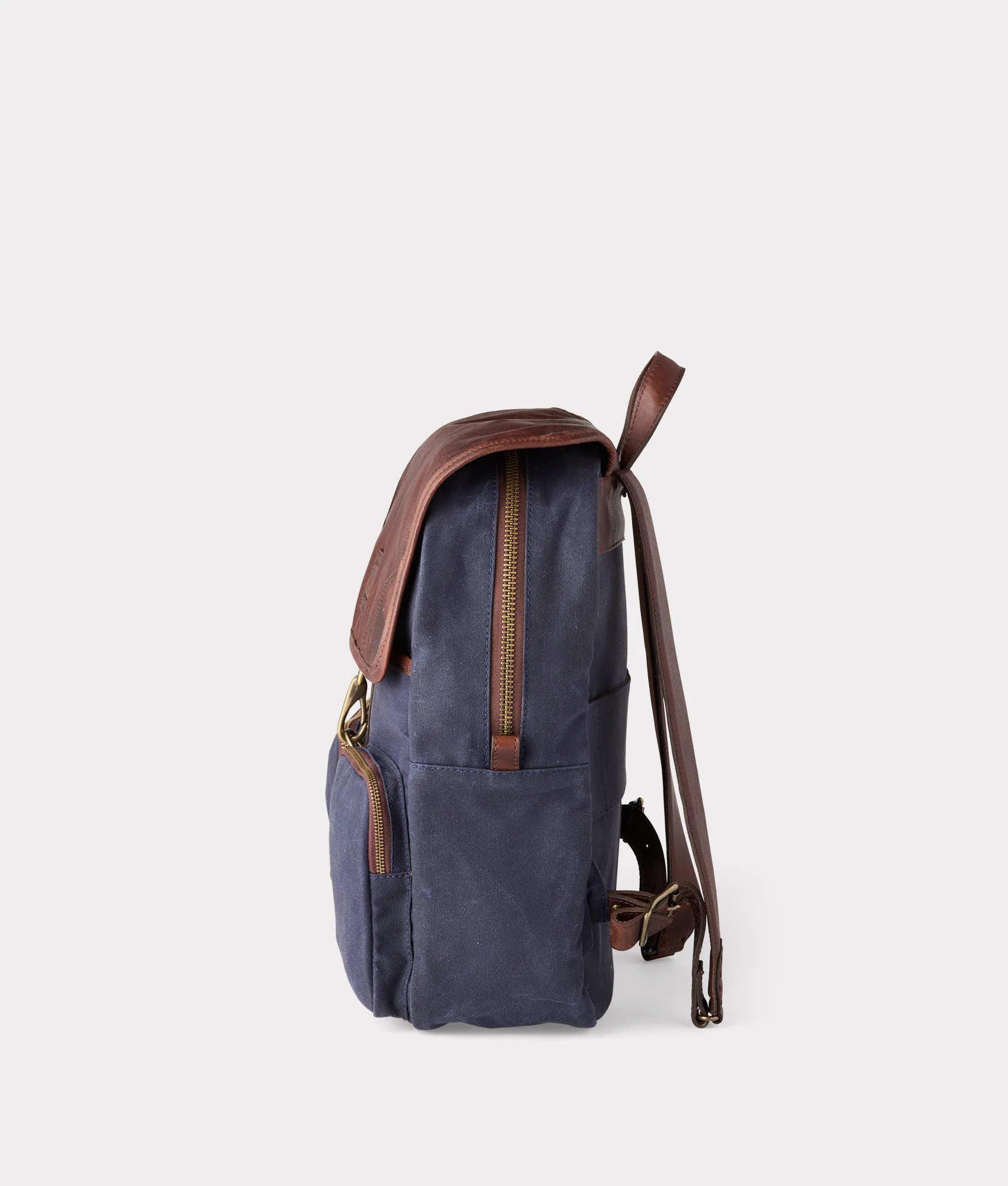 Everyday Waxed Canvas Backpack :: Navy - Image 5