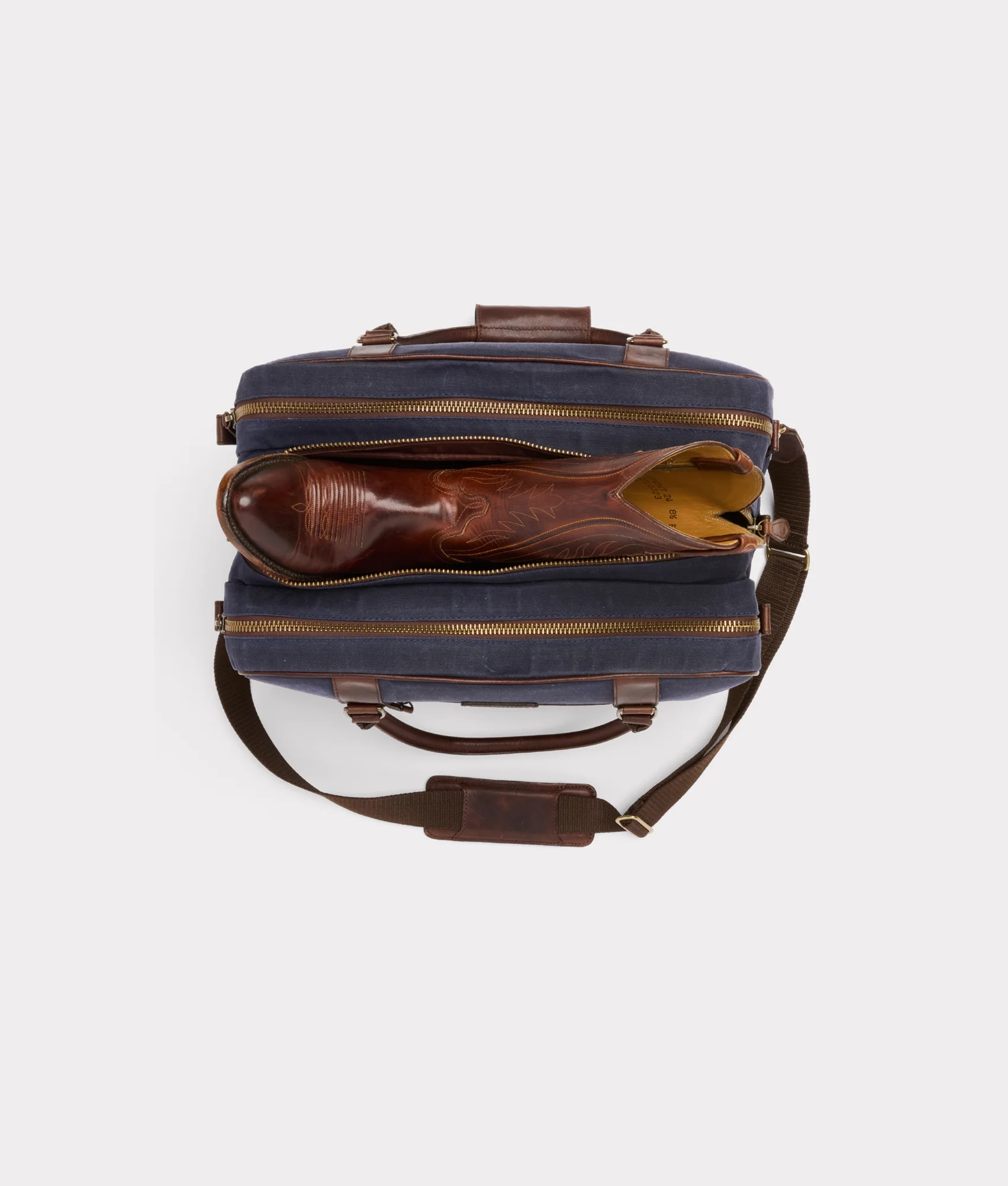 Everyday Waxed Canvas Cowboy Bag :: Navy - Image 6