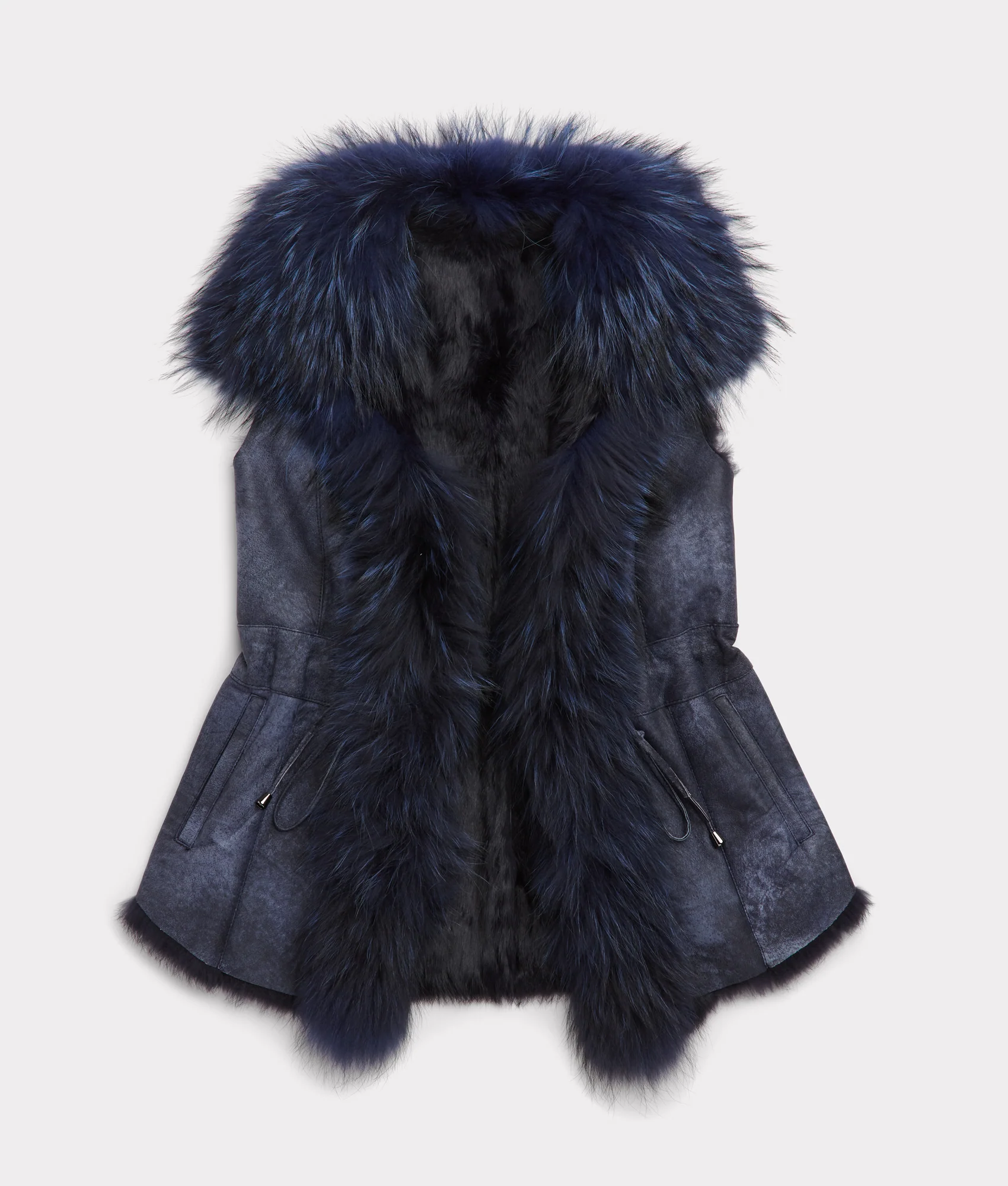 Serphina Fur Vest :: Navy - Image 2