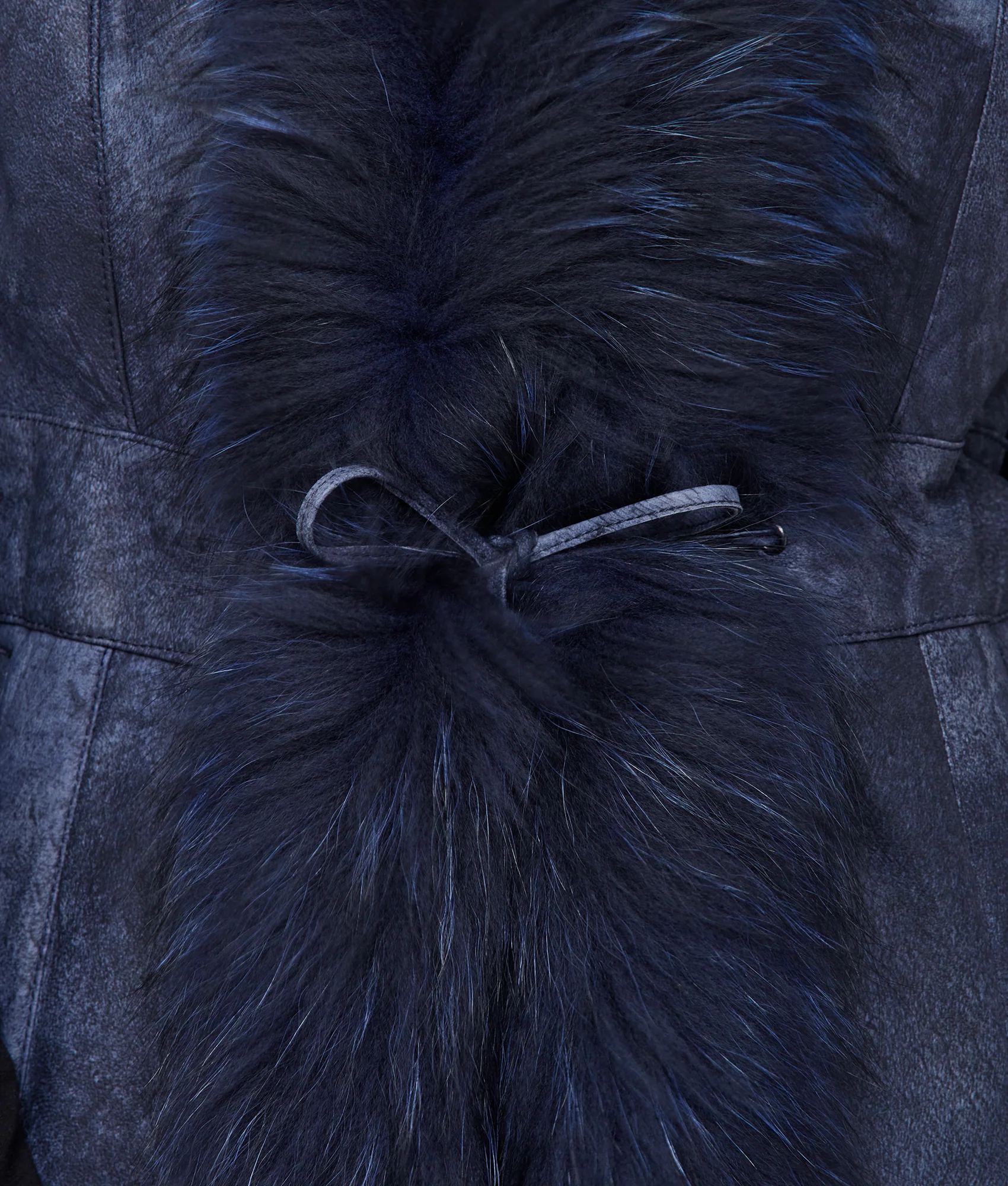 Serphina Fur Vest :: Navy - Image 3