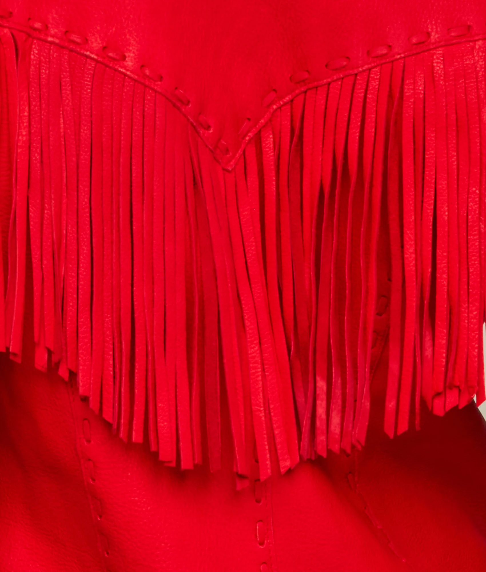 Tallulah Fringe Jacket :: Red - Image 3