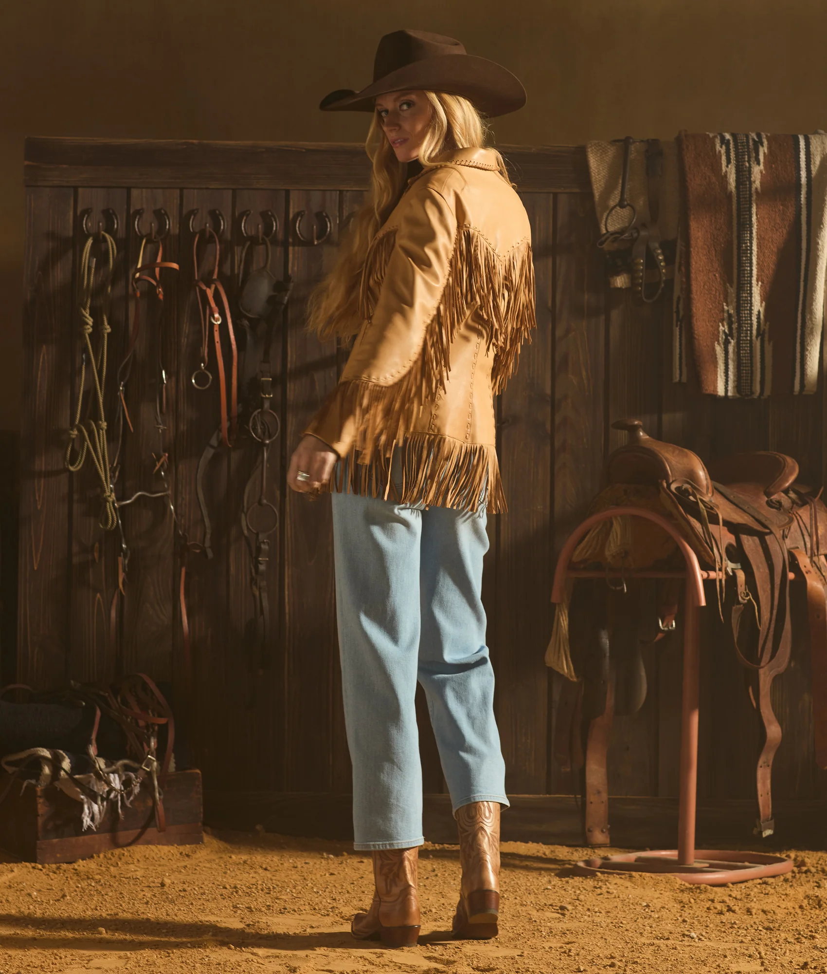 Tallulah Fringe Jacket :: Saddle Tan - Image 11