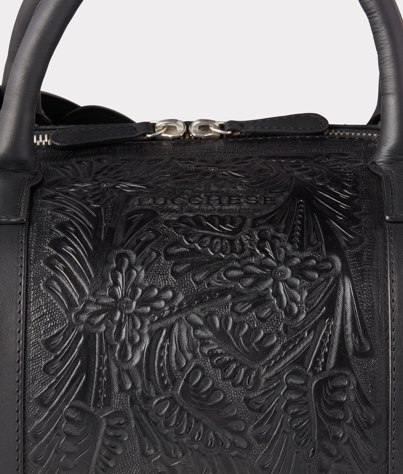 Hand-Tooled Duffle :: Black - Image 7