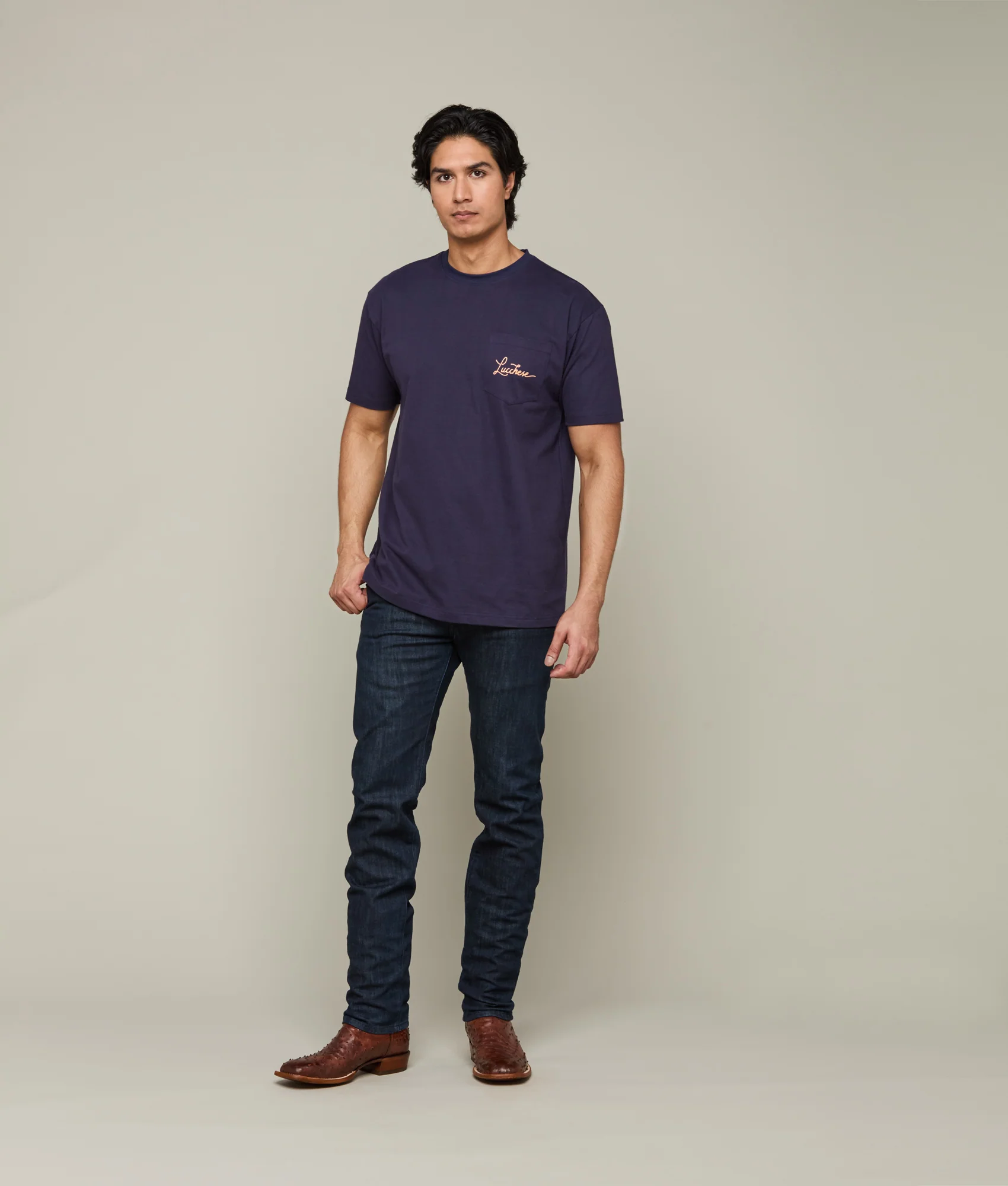 Hotel Drover Tee :: Navy - Image 7