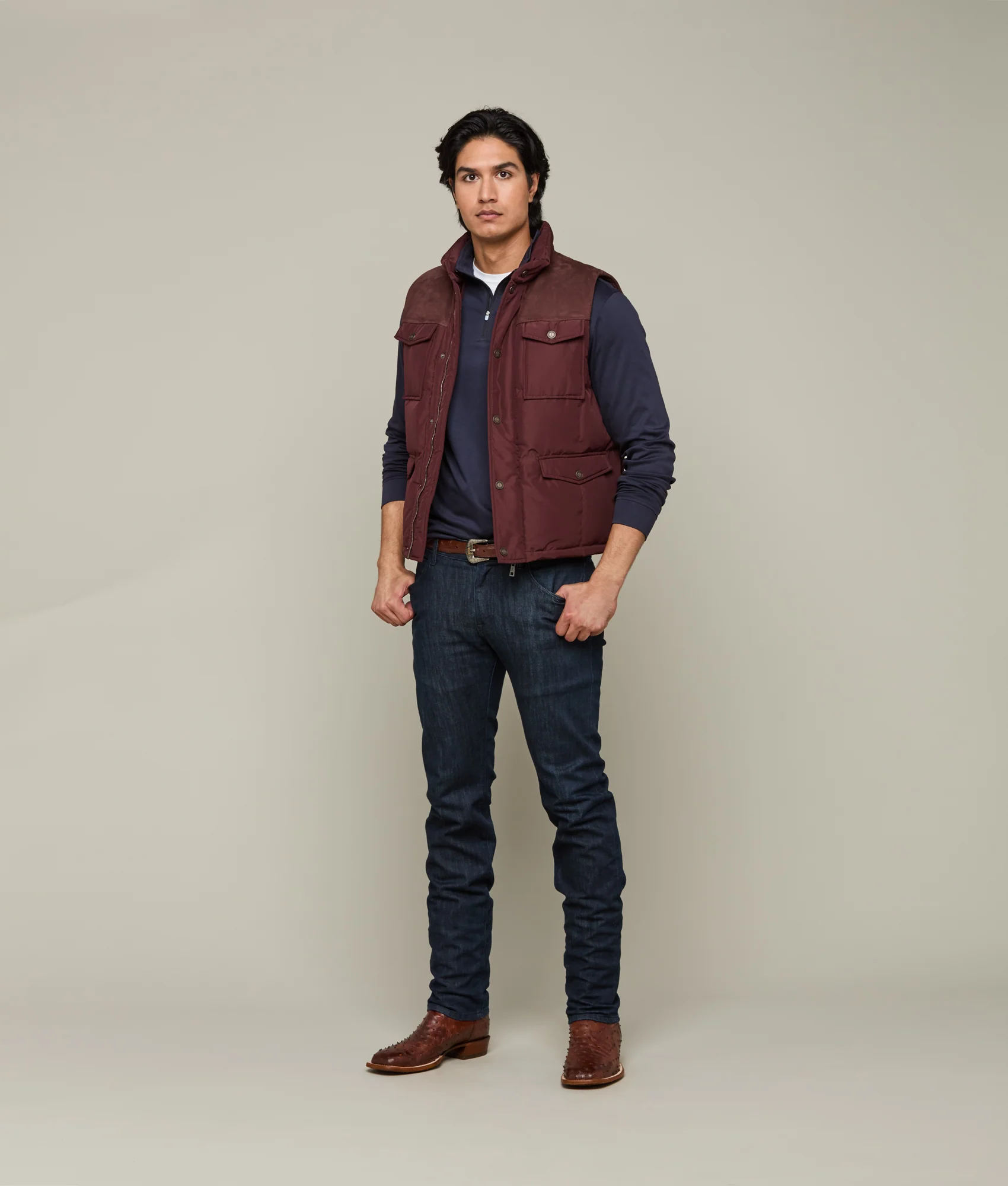 John Puffer Vest :: Wine - Image 9