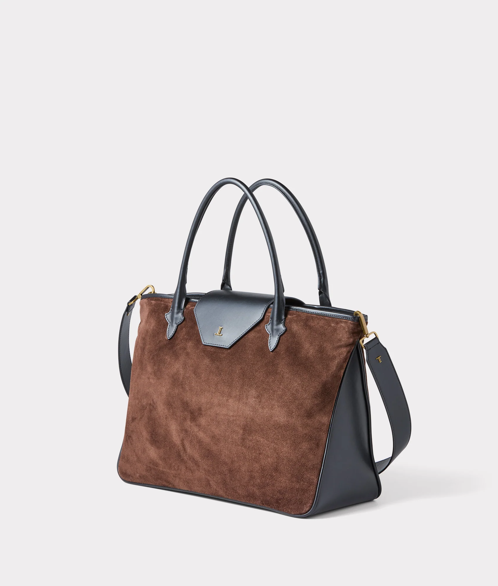 Large Roma Suede Tote :: Brown - Image 4