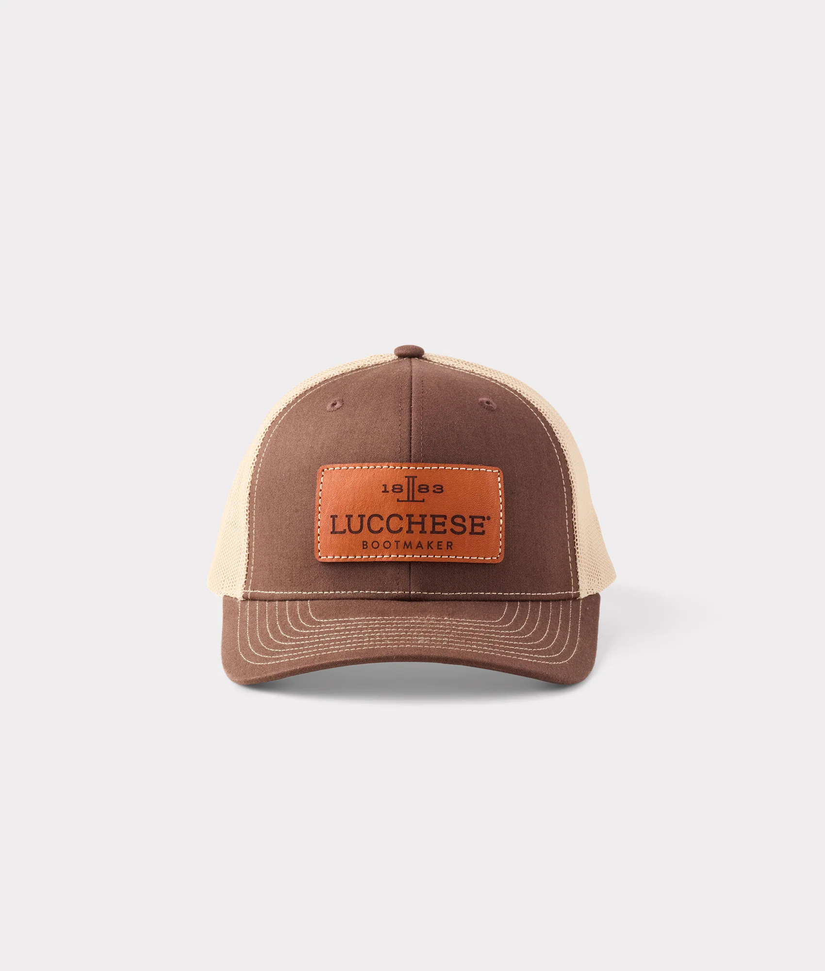 Leather Patch Cap :: Brown + Khaki