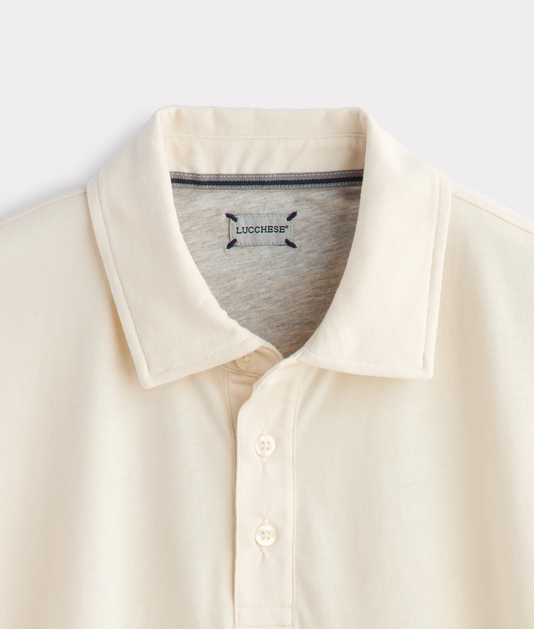 Lucchese Pima Blend Polo :: Cream - Image 3