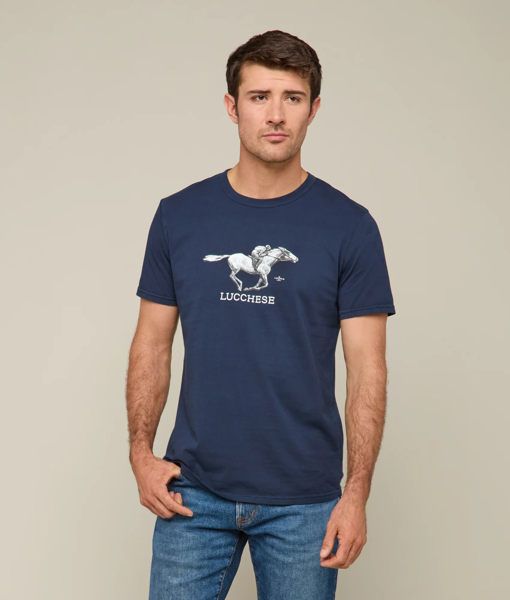 Lucchese Racehorse Tee :: Navy - Image 2