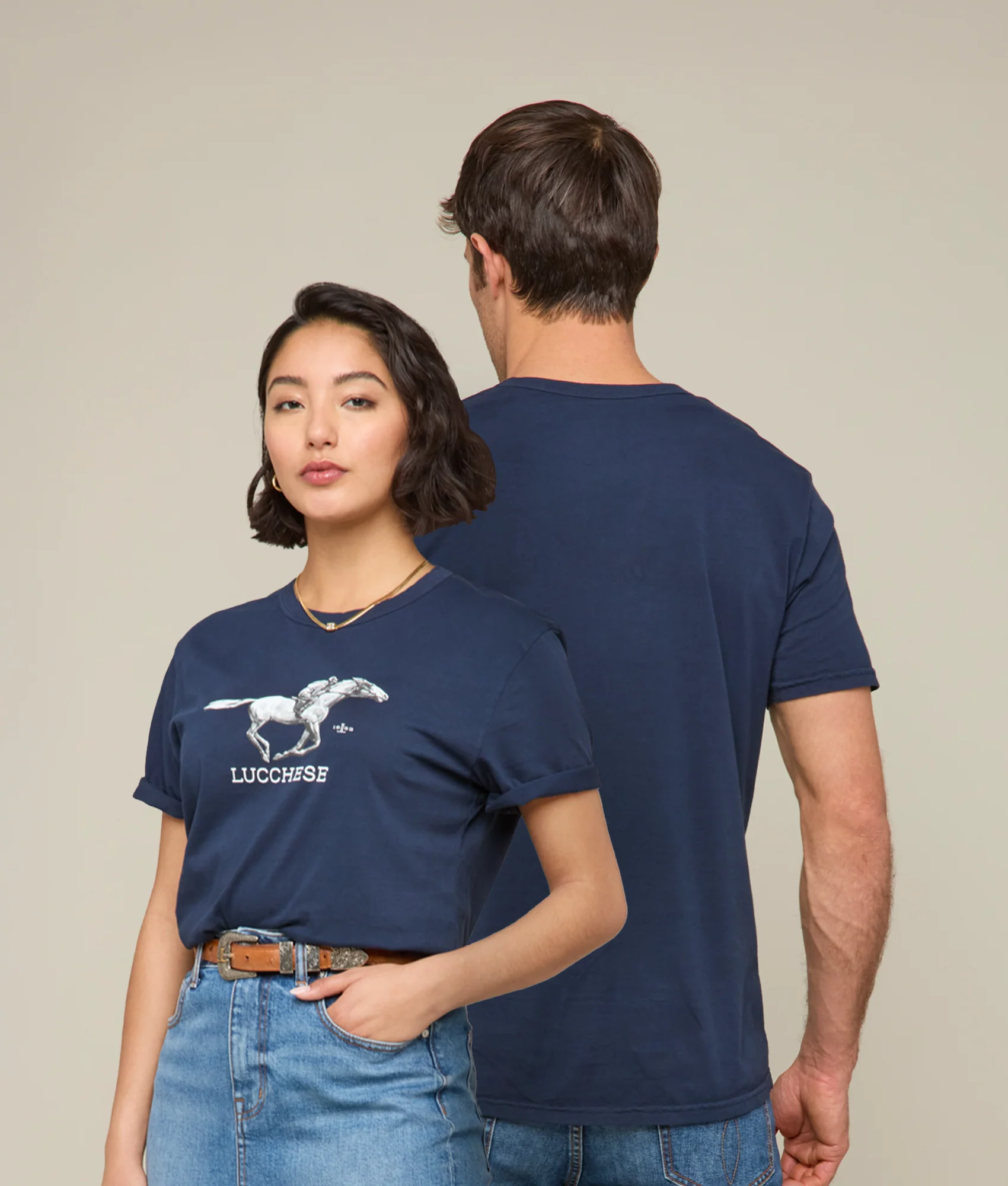 Lucchese Racehorse Tee :: Navy - Image 3