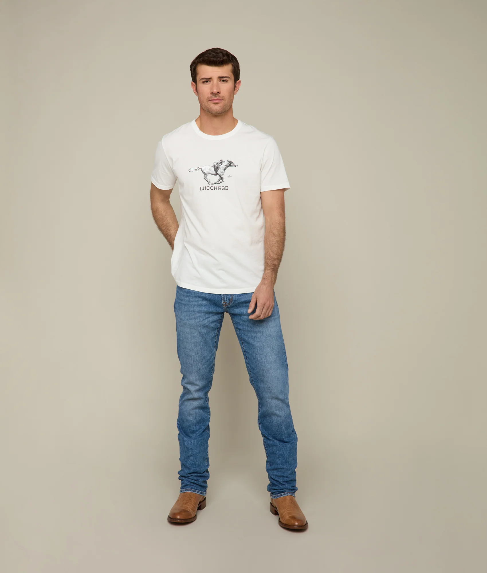 Lucchese Racehorse Tee :: White - Image 5