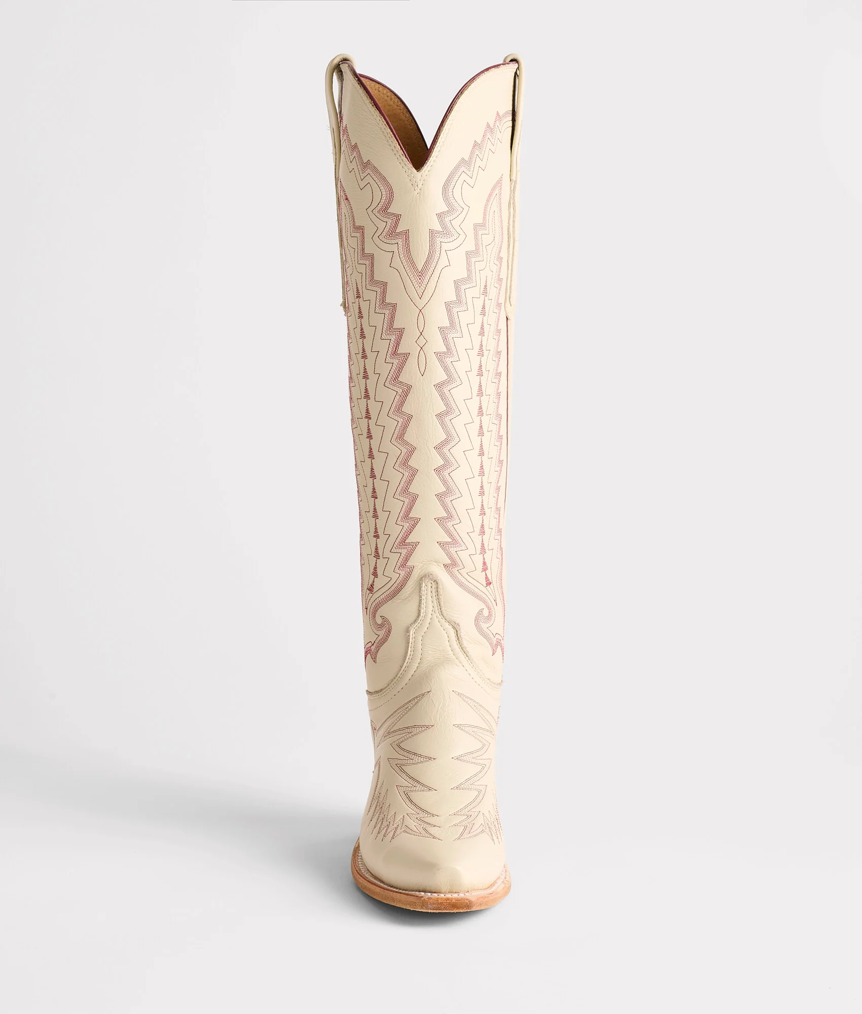 Priscilla :: Glitz Cream W/ Maroon Stitching - Image 4
